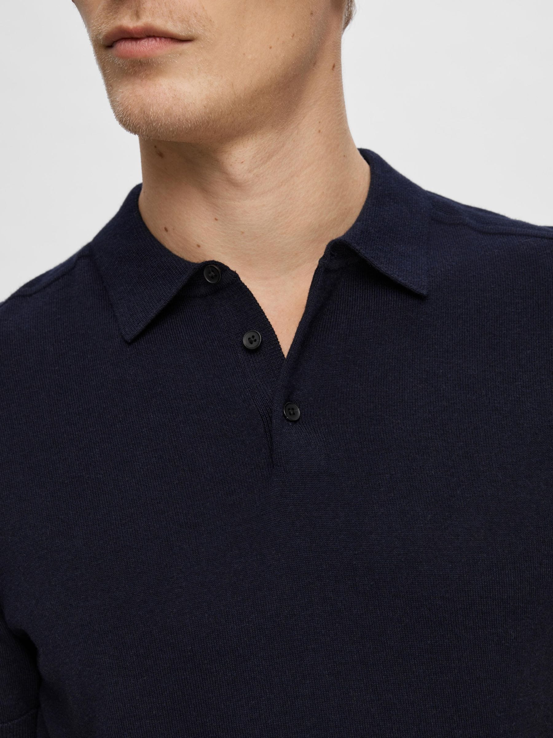 SELECTED HOMME Poloshirt »SLHBERG SS KNIT POLO NOOS«, aus Feinstrick