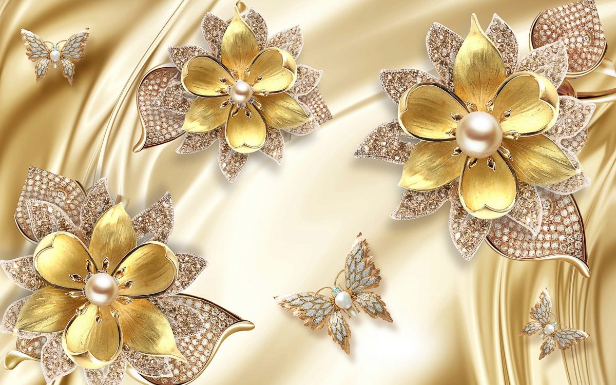 Papermoon Fototapete »Muster mit Blumen«