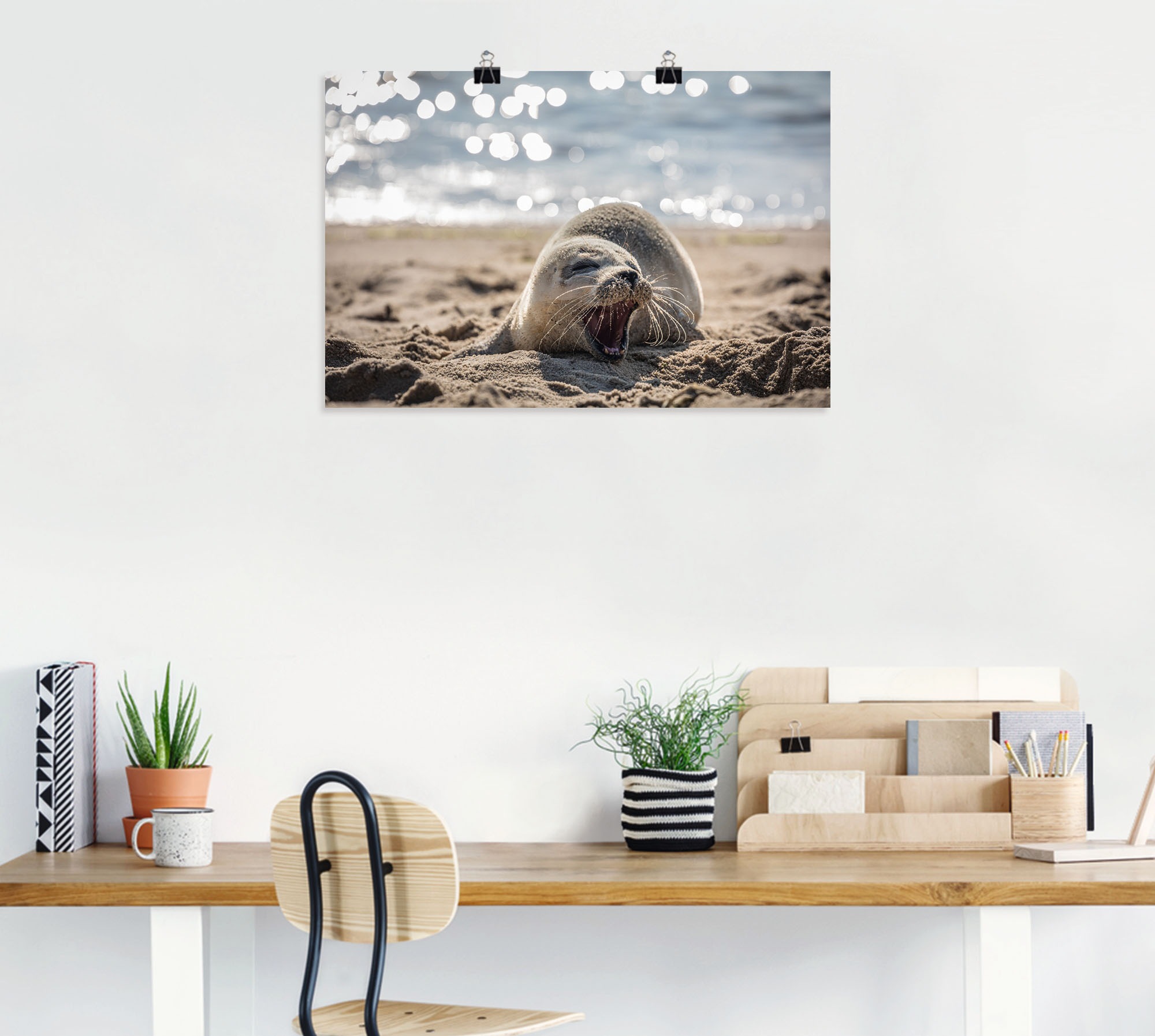 Artland Wandbild »Baby-Robbe am Strand von List, Sylt«, Robben, (1 St.), als Poster, Wandaufkleber in verschied. Grössen
