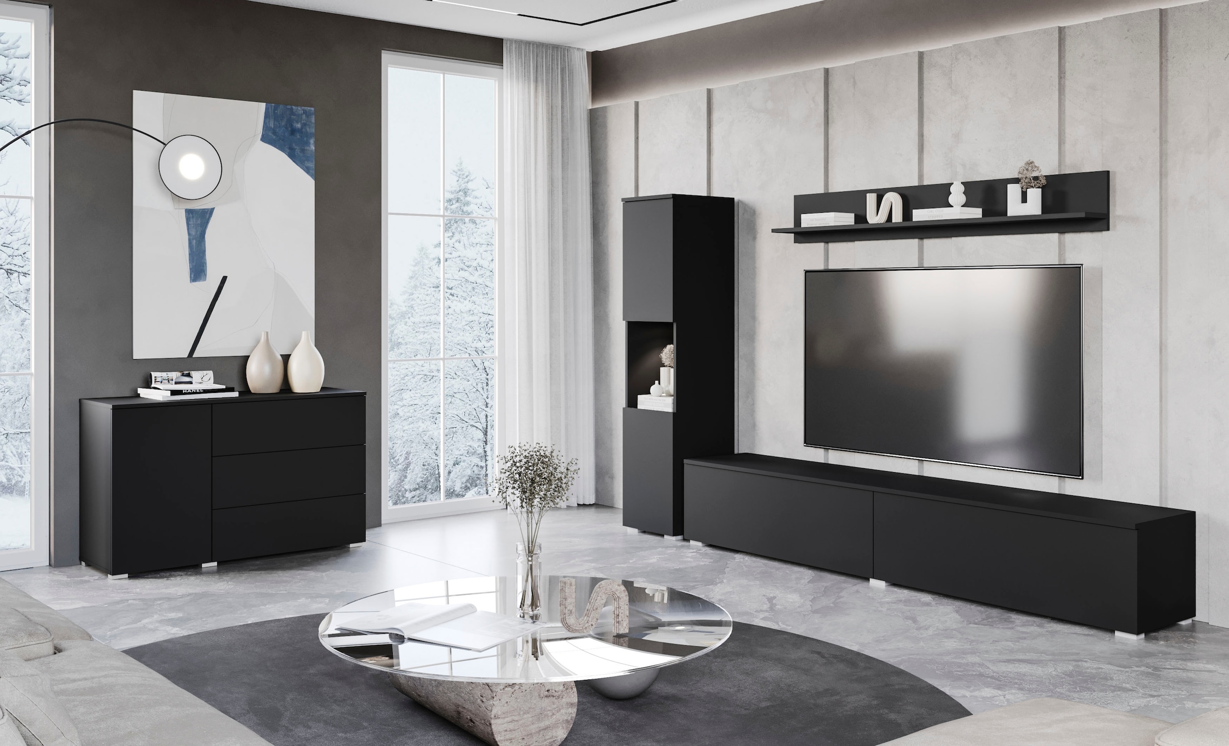 GOODproduct Sideboard »PARIS« 1 Stk. tlg. Moderne 110cm breite grifflose Kommode, vielseitig einsetzbar