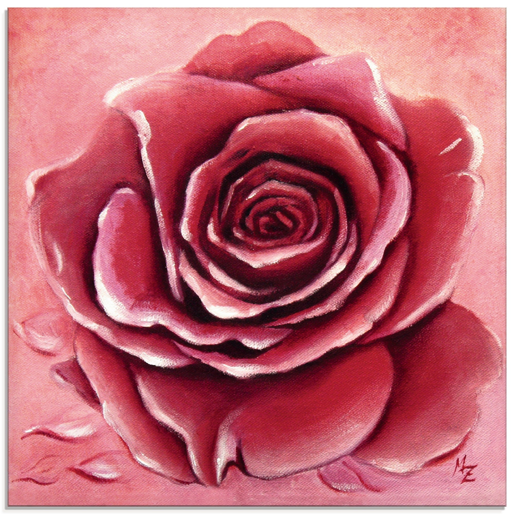 Image of Artland Glasbild »Rote Rose handgemalt«, Blumen, (1 St.) bei Ackermann Versand Schweiz