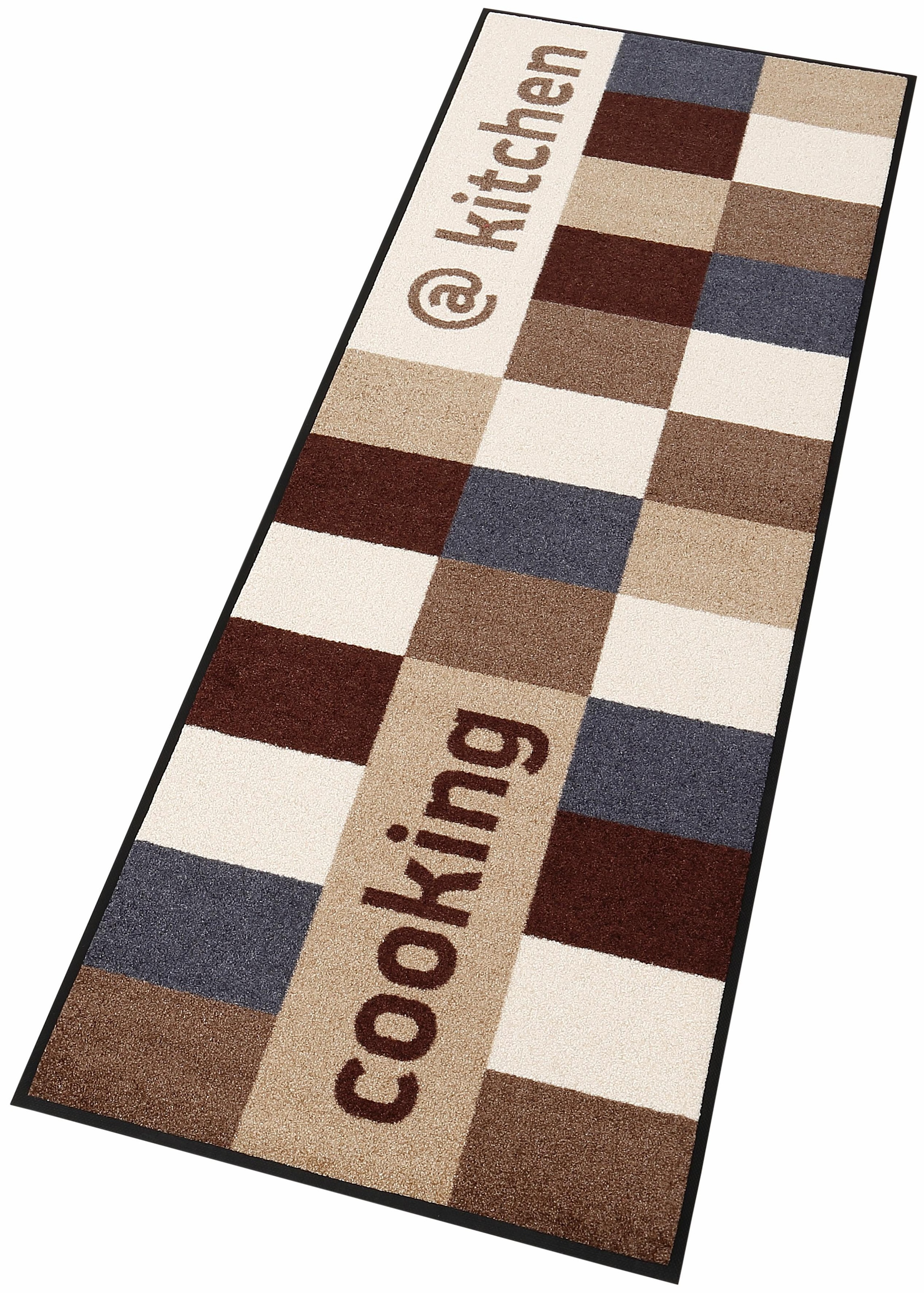 Image of wash+dry by Kleen-Tex Küchenläufer »@kitchen brownish«, rechteckig, 7 mm Höhe, mit Spruch, rutschhemmend, In- und Outdoor geeignet, waschbar, Küche bei Ackermann Versand Schweiz