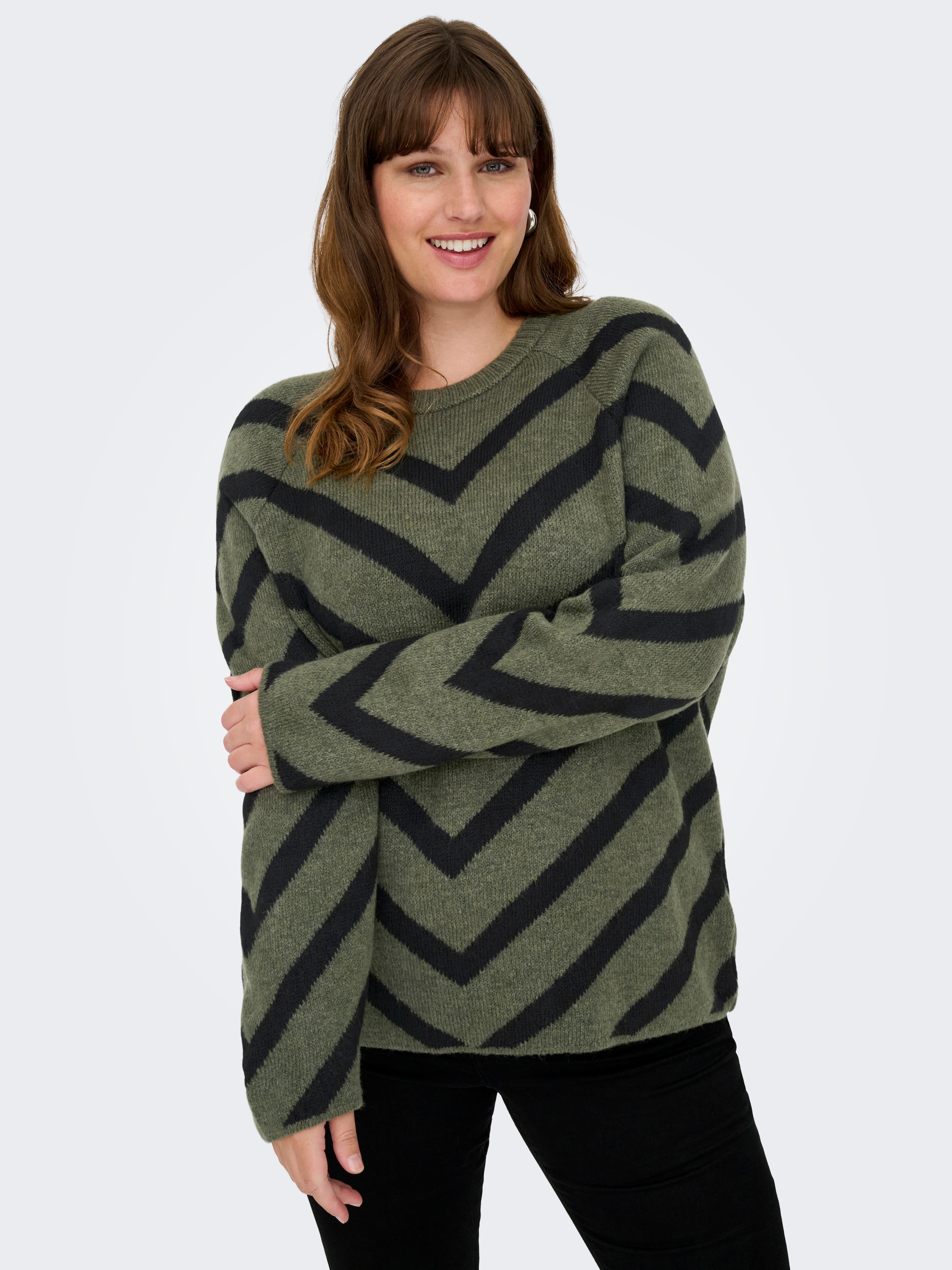 Image of ONLY CARMAKOMA Strickpullover "CARELIZA L/S PULLOVER KNT NOOS" Kunstfaser