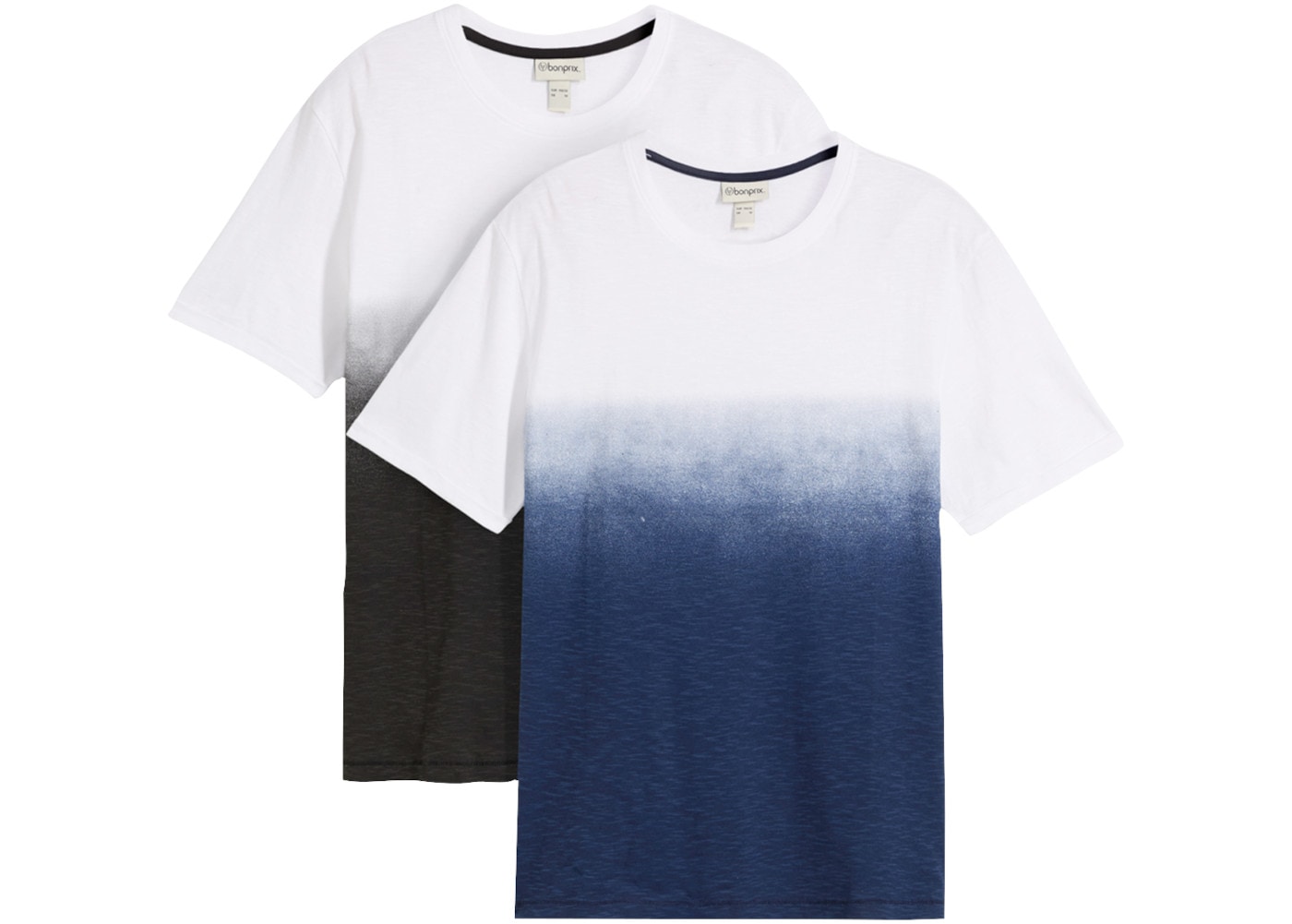 Image of bonprix T-Shirt Packung, 2er, aus reiner Baumwolle, mit Farbverlauf, regular fit, Kurzarm-Schnitt