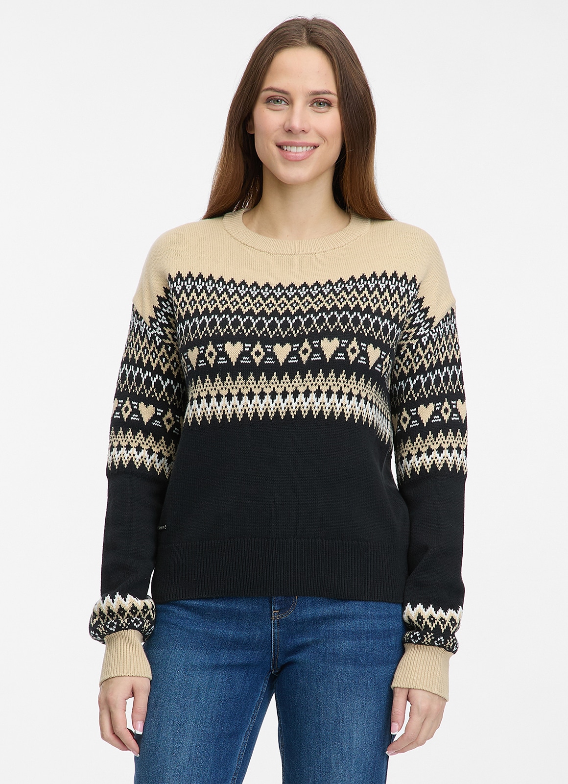 Image of Ragwear Rundhalspullover "OSLANA" mit Jacquard Strickmuster, Rundhals, normale Passform