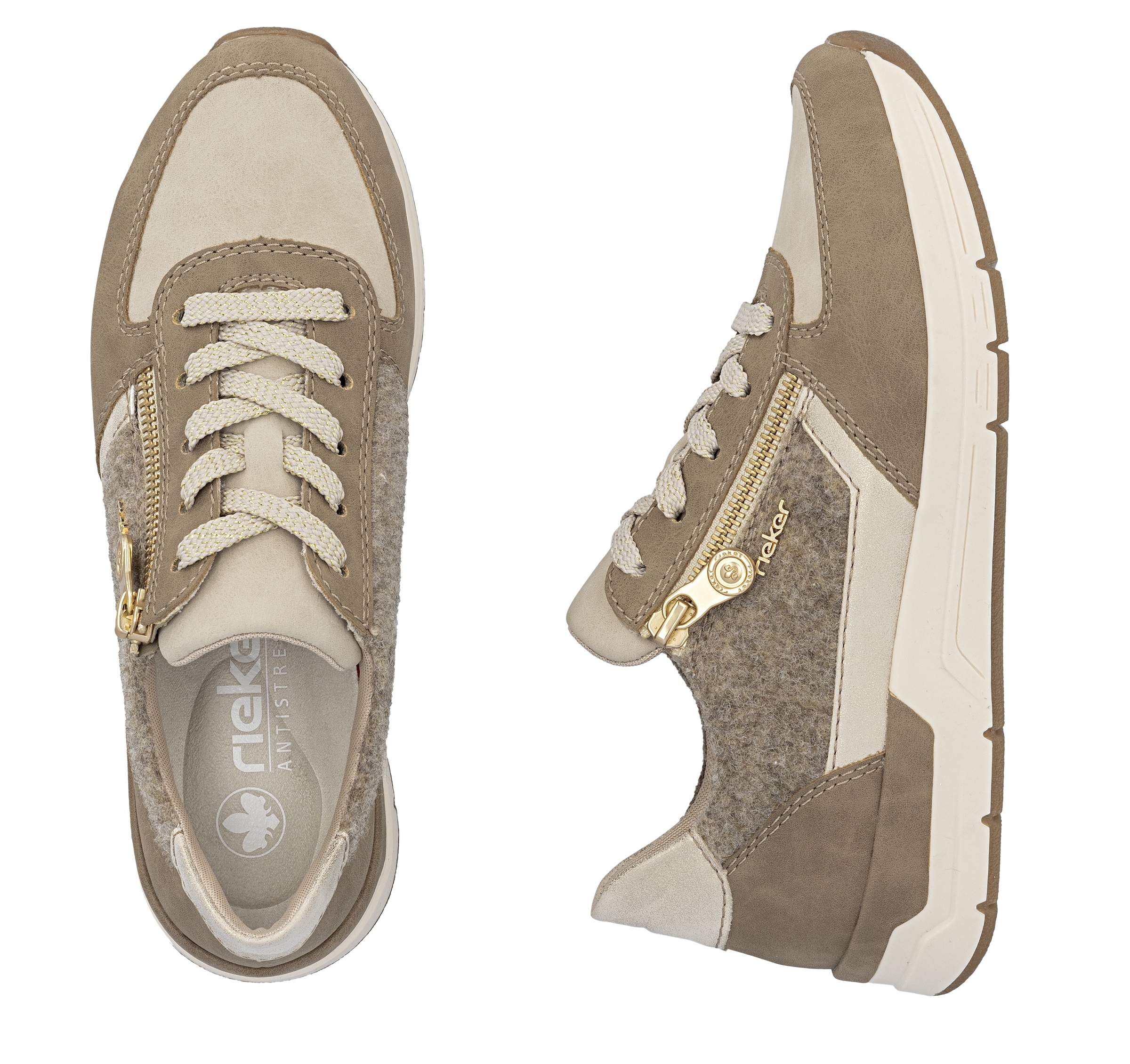 Rieker Sneaker, Freizeitschuh, Schnürschuh, Halbschuh mit modischen Akzenten