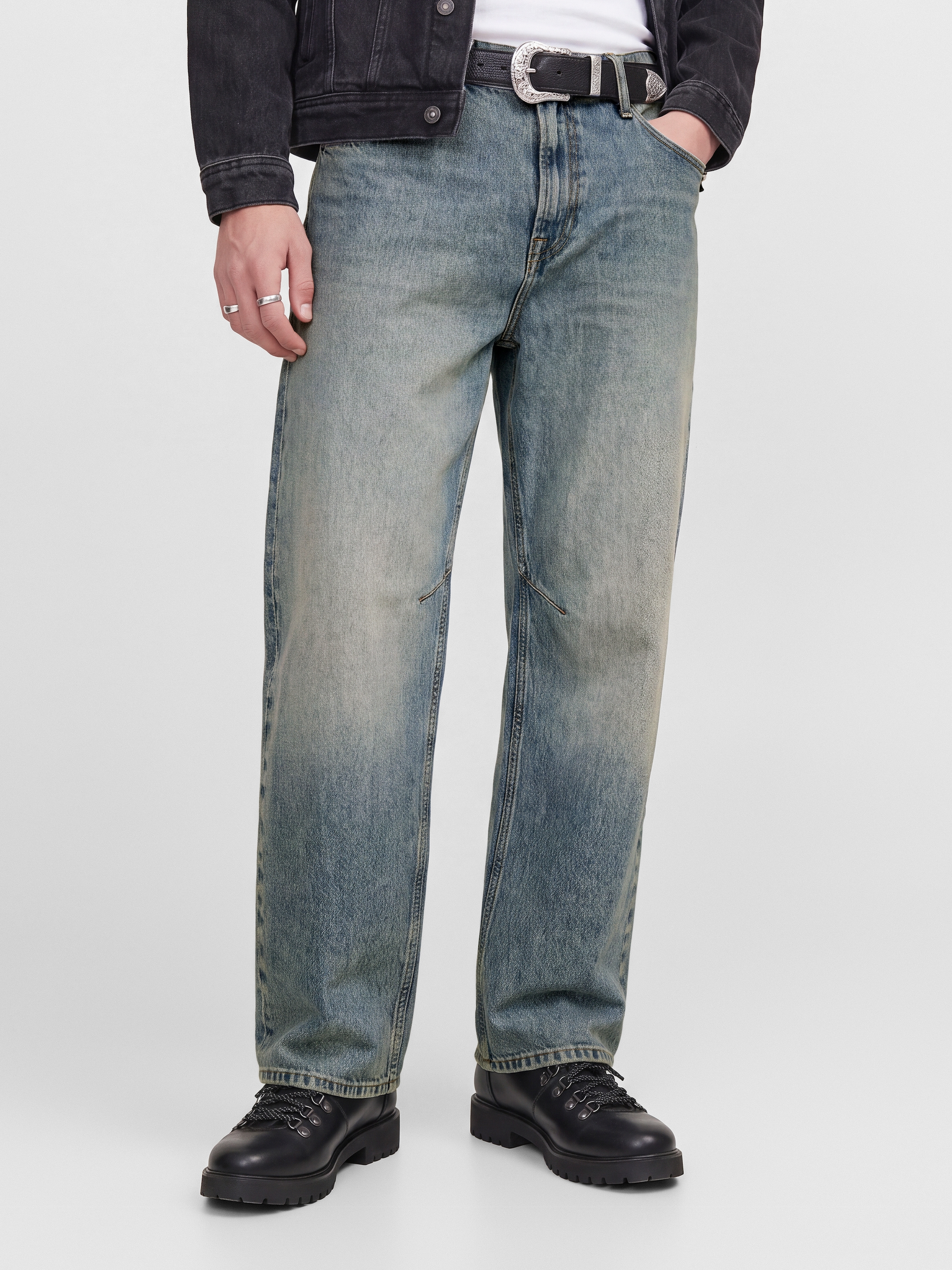 Image of Jack & Jones Relax-fit-Jeans "JJIALEX JJJETT ST 201" Baumwolle, relaxed fit