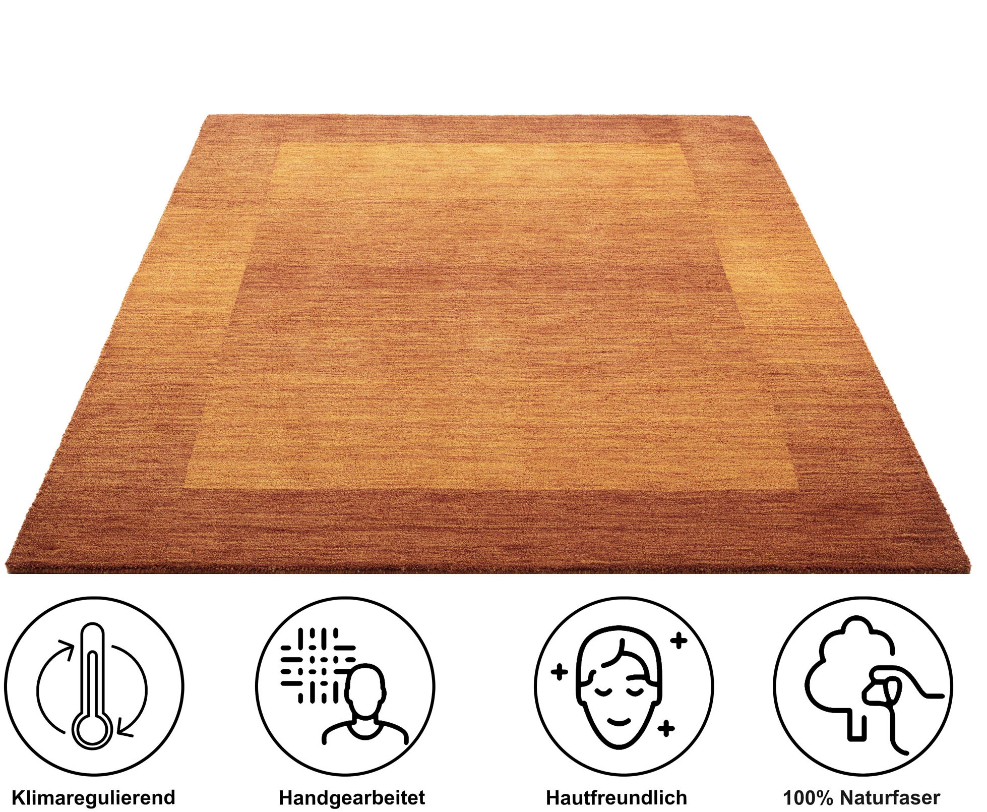 THEKO Wollteppich »Gabbeh Super, Handweb, auch als Läufer erhältlich reine Wolle,« rechteckig 9 mm Höhe Schlafzimmer, Wohnzimmer, Esszimmer, auch als Bettumrandung