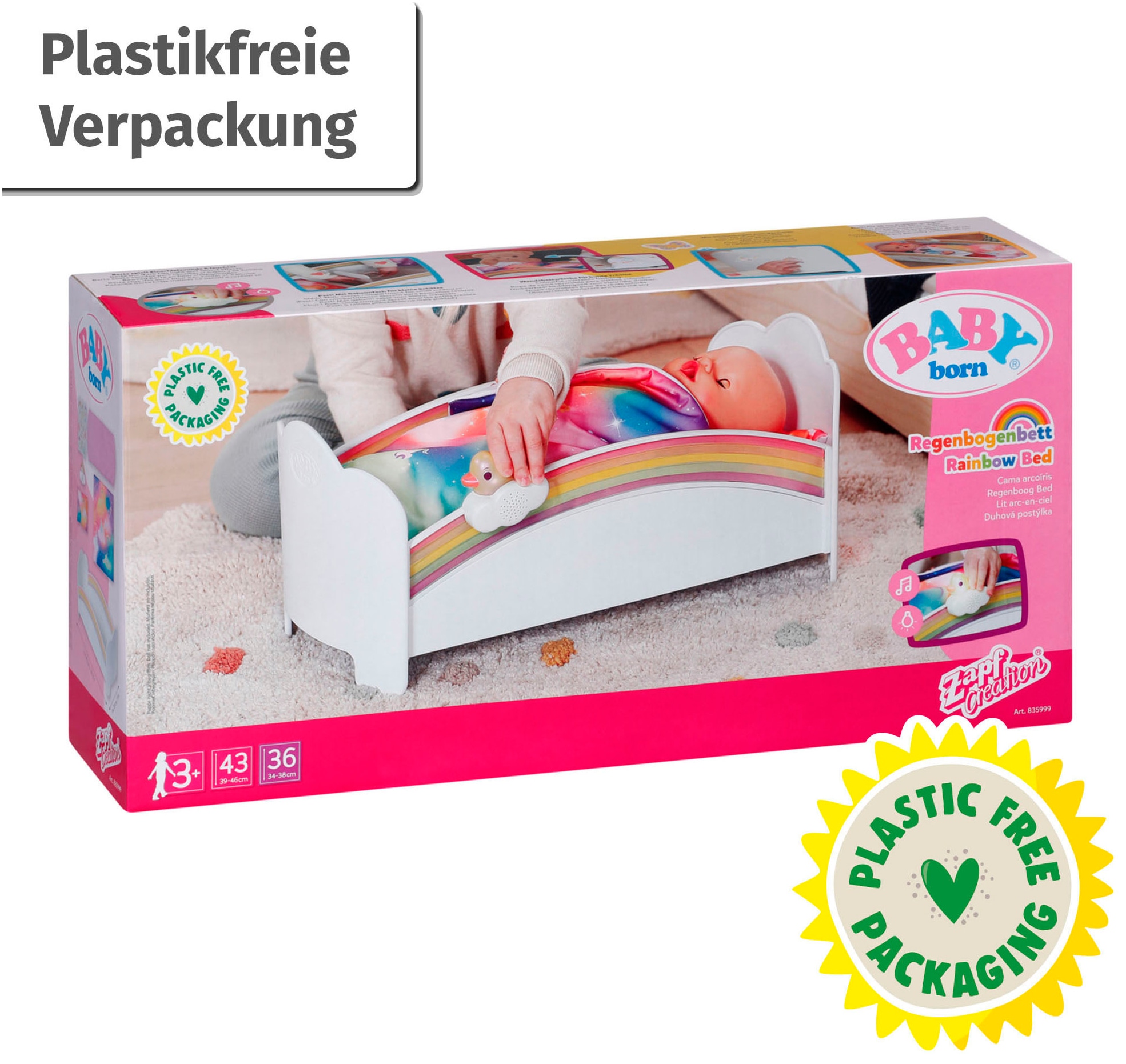 Baby Born Lit de poupée »Regenbogen« mit Licht- und Soundeffekt