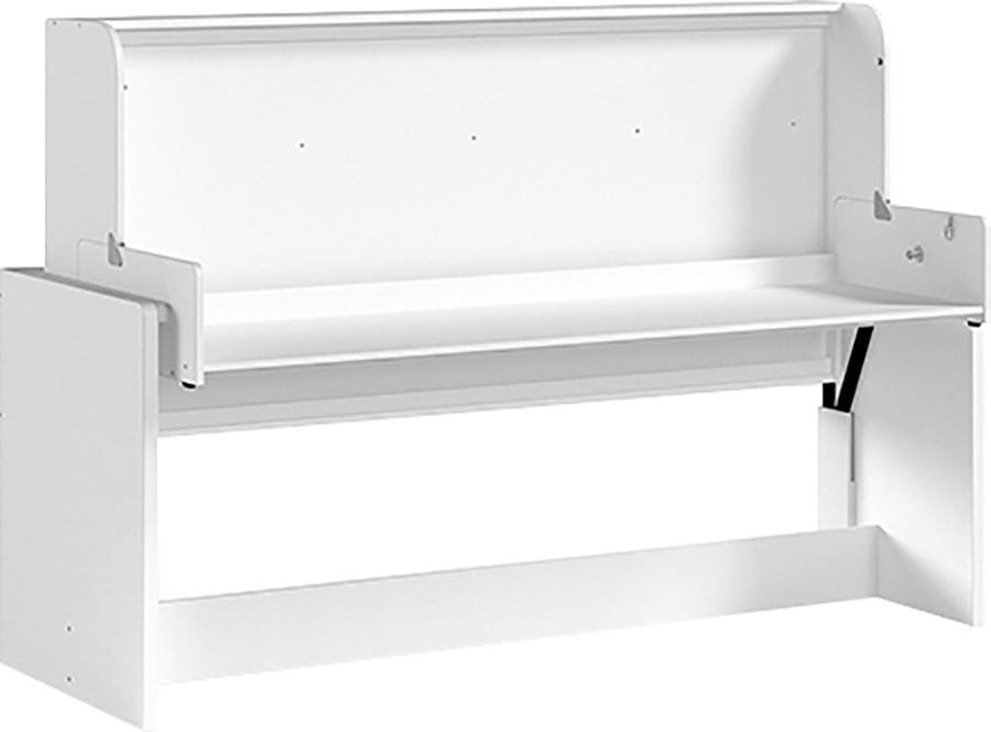 Vipack Einzelbett »Denver 90/200, die 2 in 1 Lösung für das Kinderzimmer, viel Funktion« B/H/T ca. 216,5x146,5x109,5cm, Dekor weiss, schwenkbar zum Schreibtisch,  mit grosser Schreibplatte, ideal für kleine Räume