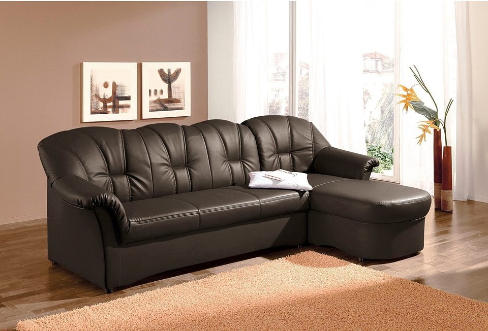 DOMO collection Ecksofa Papenburg L-Form, in grosser Farbvielfalt, wahlweise mit Bettfunktion