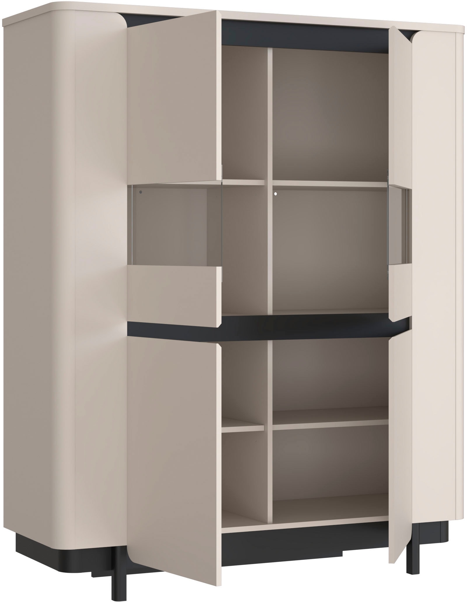 FORTE Vitrines »Vodol« highboard, portes lisses, bords arrondis