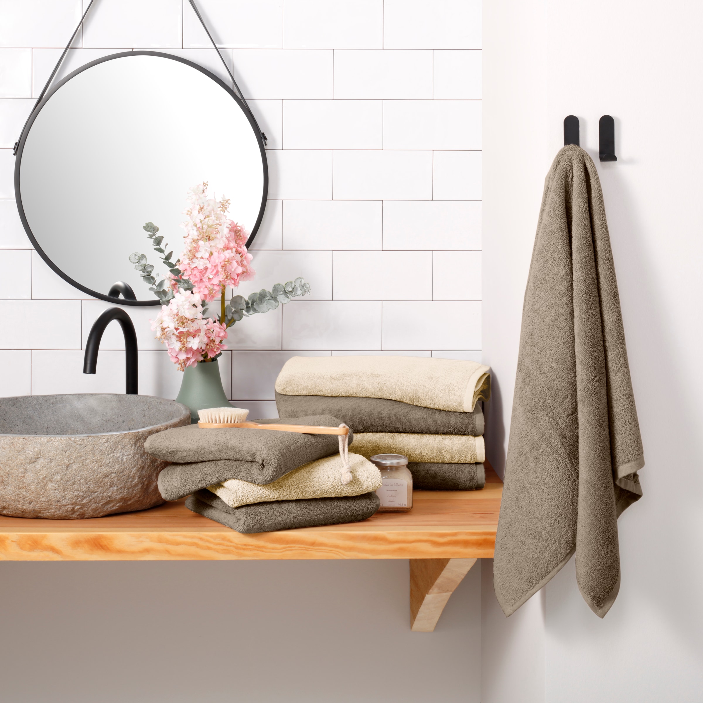 GOODproduct Set de serviettes »Merida, 4 Duschtücher 70x140cm, 4 Handtücher 50x100cm« 8 Frottee doux et moelleux, uni, 100% coton