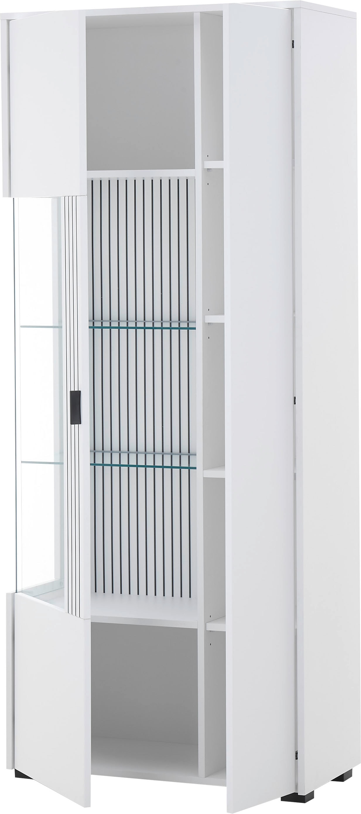 INOSIGN Vitrines »Hudson, Stauraumvitrine« in moderner Trendfarbe, Griffe aus Metall (Schwarz), Höhe 180 cm