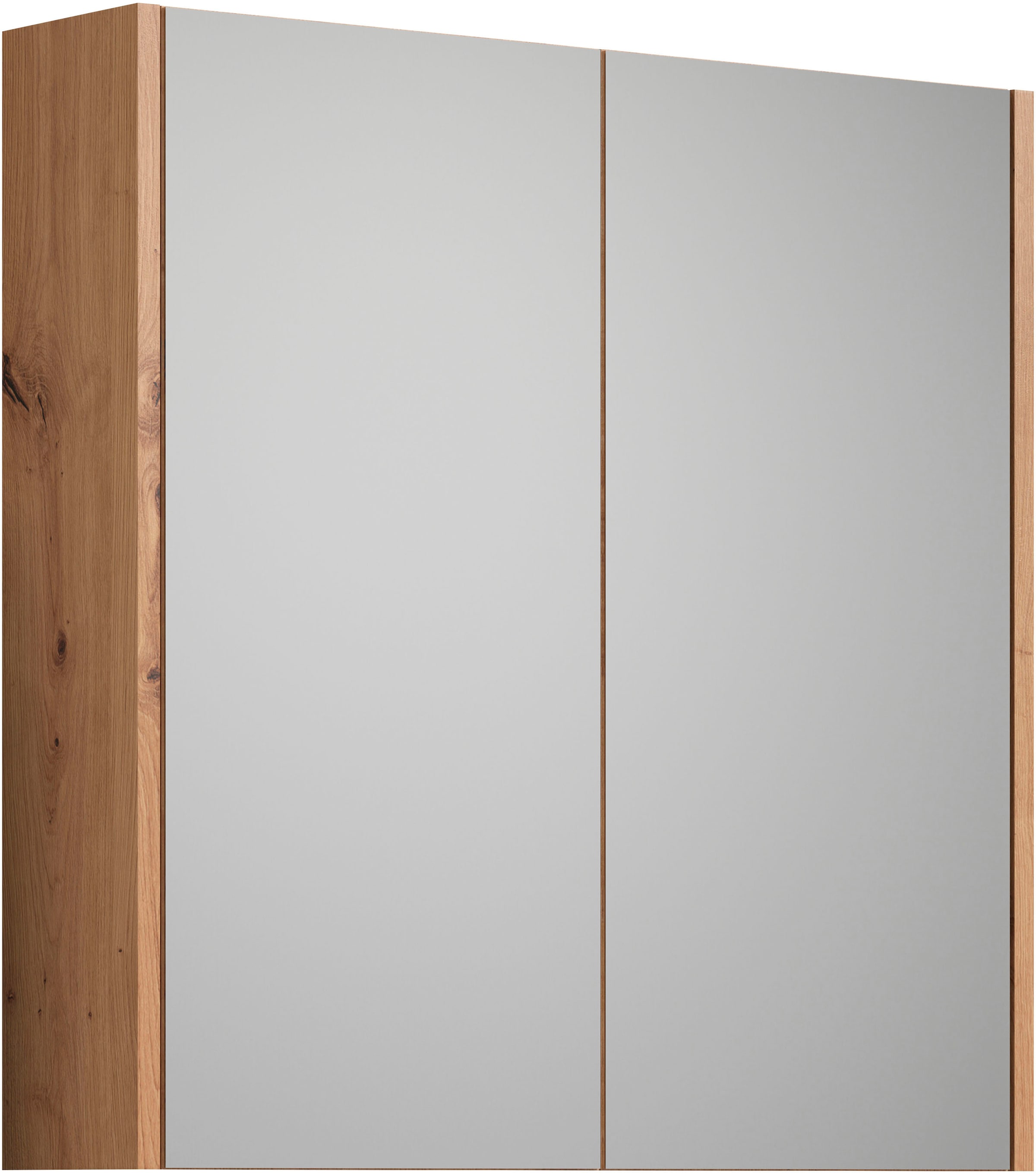 Places of Style Spiegelschrank »Tarragona«, (1 St.), Breite 69 cm, 2 Türen, 2 Einlegeböden, matt, braune Holzoptik / weiss