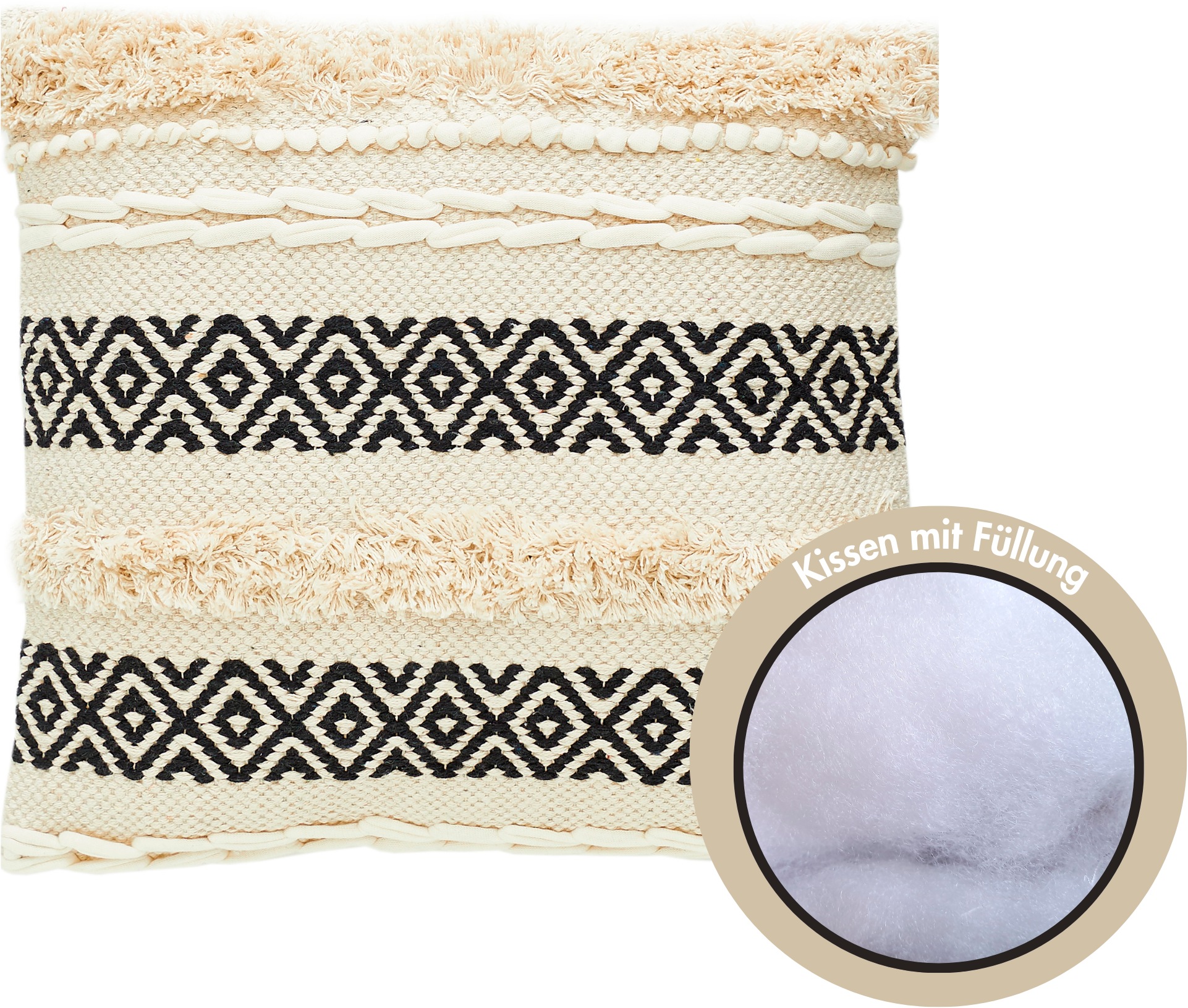 Andiamo Dekokissen »Livia« Ethnomuster, gestreift, Kissenhülle mit Füllung, eckig, 45x45 cm