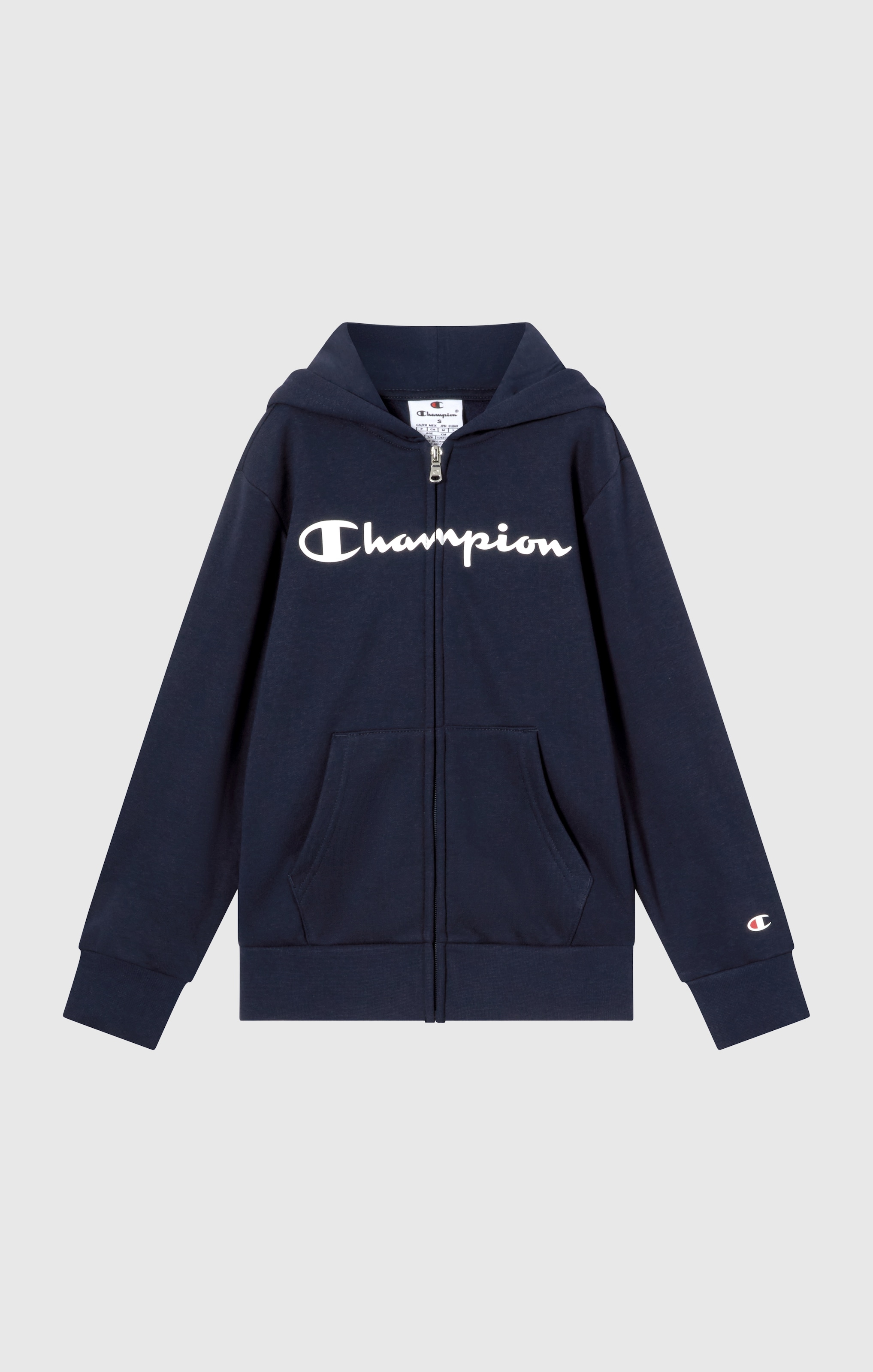 Champion Sweat à capuche »BASICS Fleece Full Zip Sweatshirt« avec capuche, en mélange de coton, manches longues