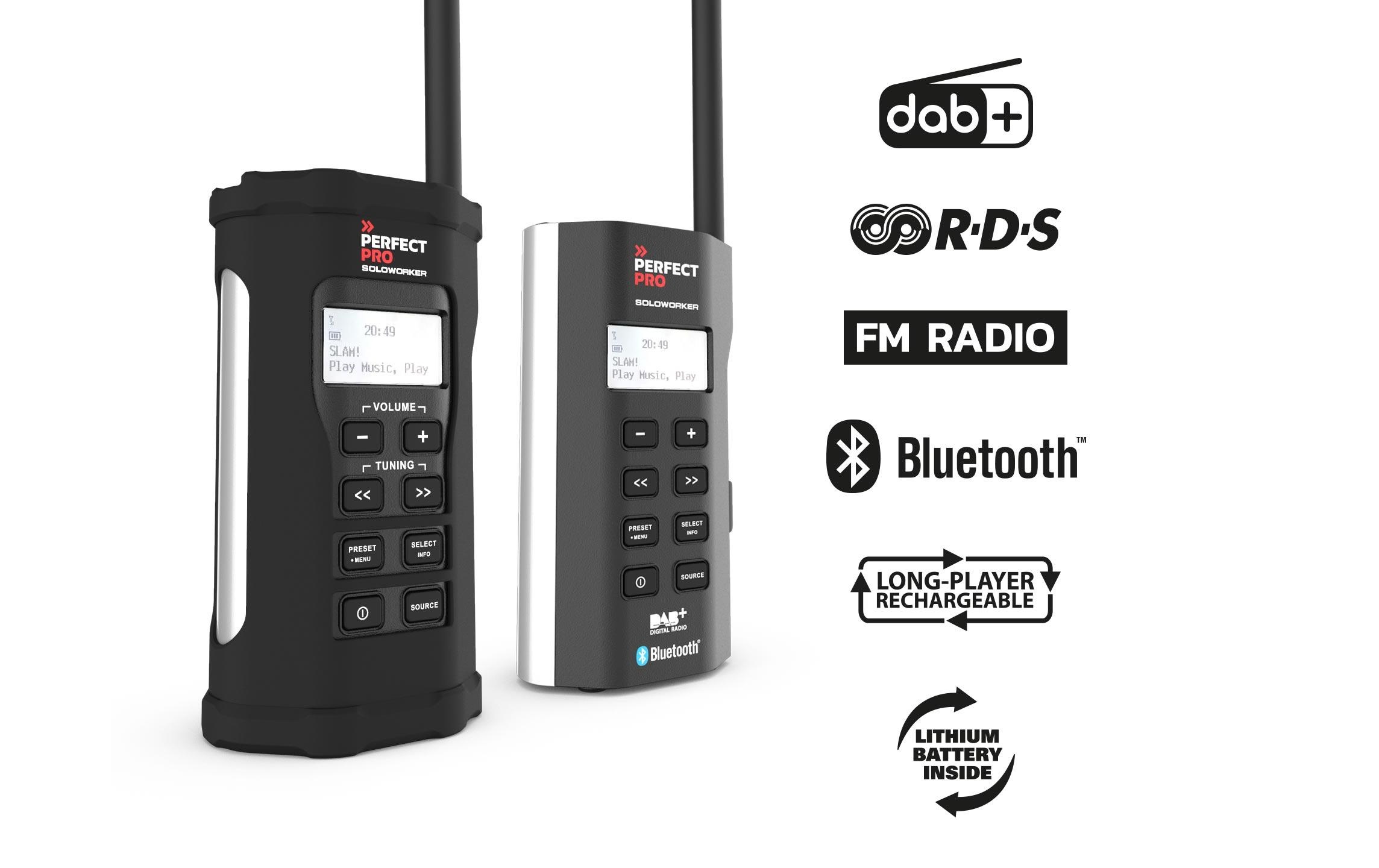 PerfectPro Digitalradio (DAB+) »SOLOWORKER«, Display, Equalizer, Senderspeicher