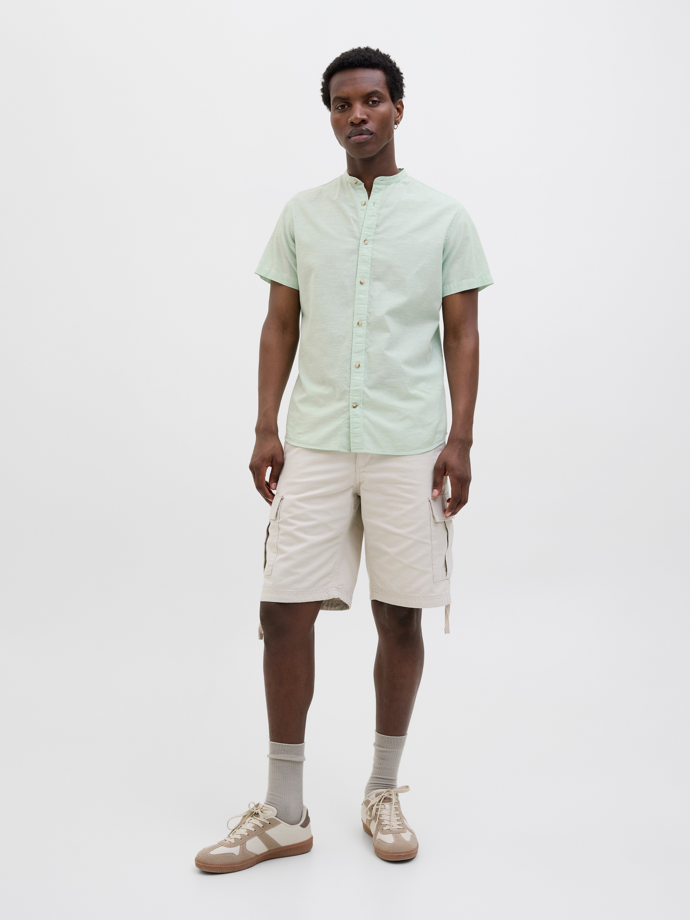 Jack & Jones Kurzarmhemd »JJESUMMER BAND SHIRT SS SN«, mit Bandkragen