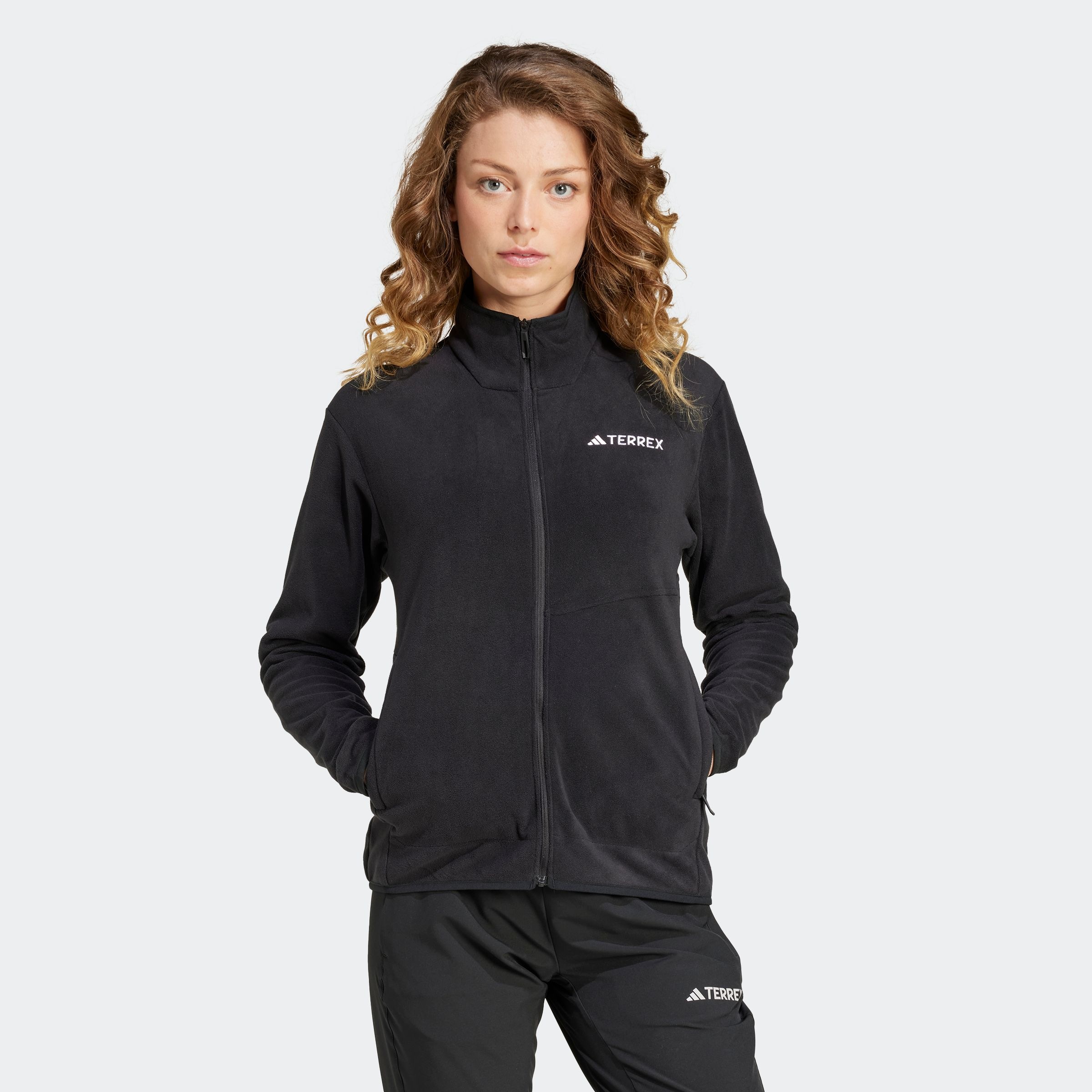 Adidas Terrex, Unisex, adidas TERREX »W MT FZ FLEECE«, schwarz, XL, Diese vielseitige Fleecejacke ist mit recycelten Materialien hergestellt.