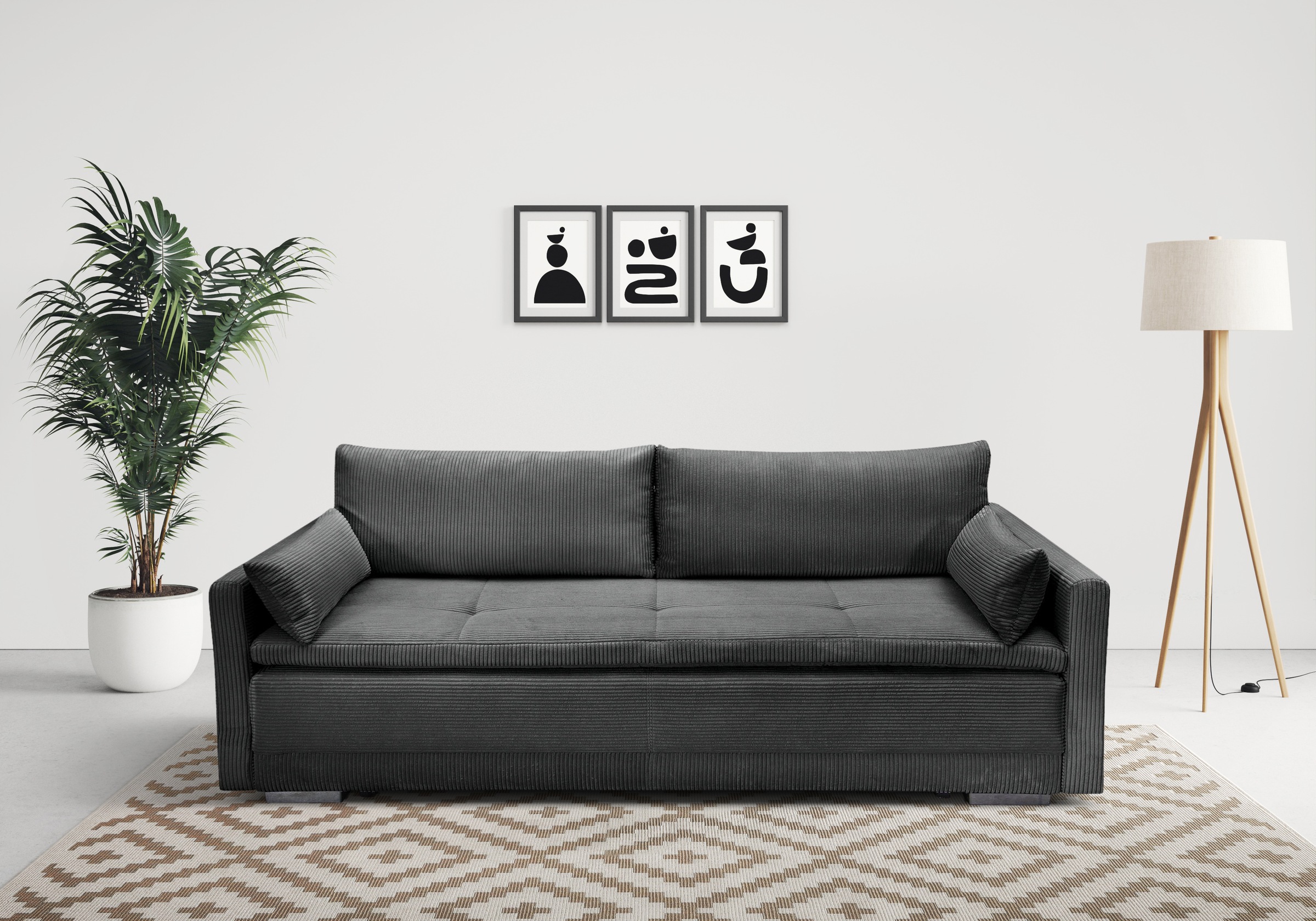 Image of Home affaire Schlafsofa "Andrea, B: 218 cm, Liegel. 158x198 cm" Bettfunktion & Bettkasten, Dauerschlafsofa mit Boxspring