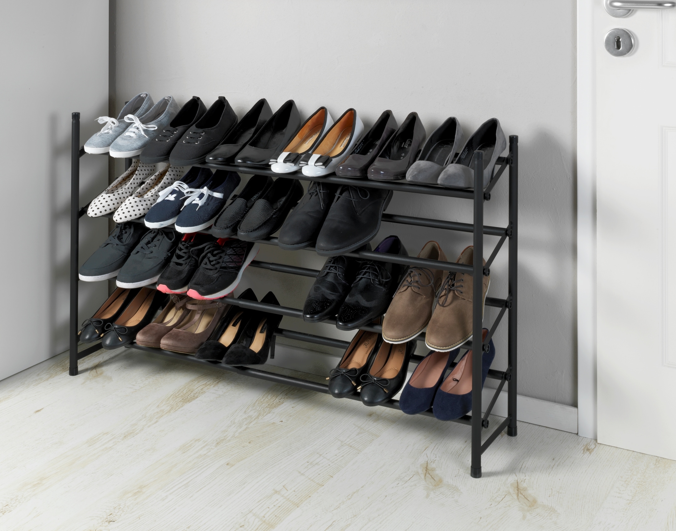 WENKO Schuhregal »Modell Hero«, ausziehbar, 62 bis 115 cm, für 24 Paar Schuhe, Anti-Rutsch Oberfläche