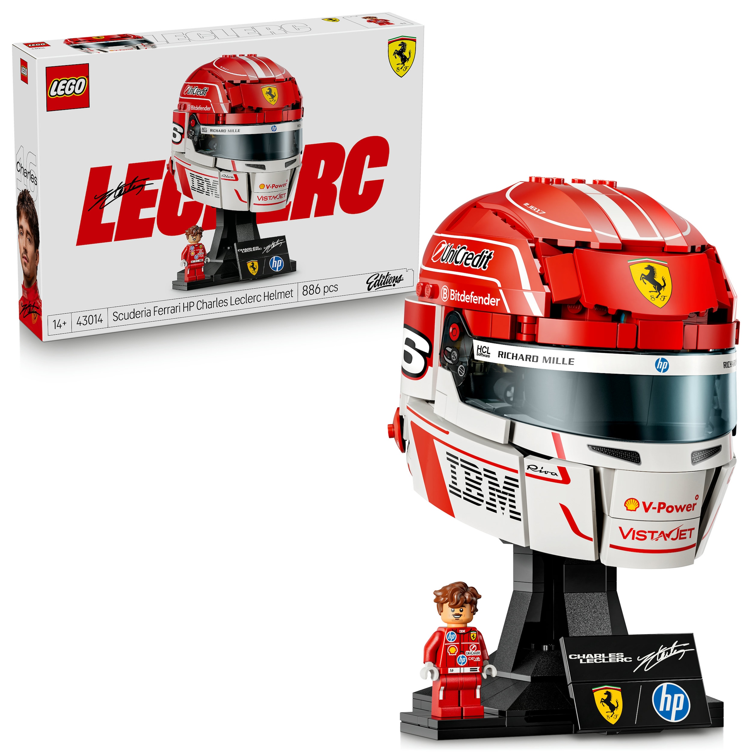 Image of LEGO Konstruktionsspielsteine "Scuderia Ferrari HP Charles Leclerc Helm (43014)" LEGO Editions Formula 1