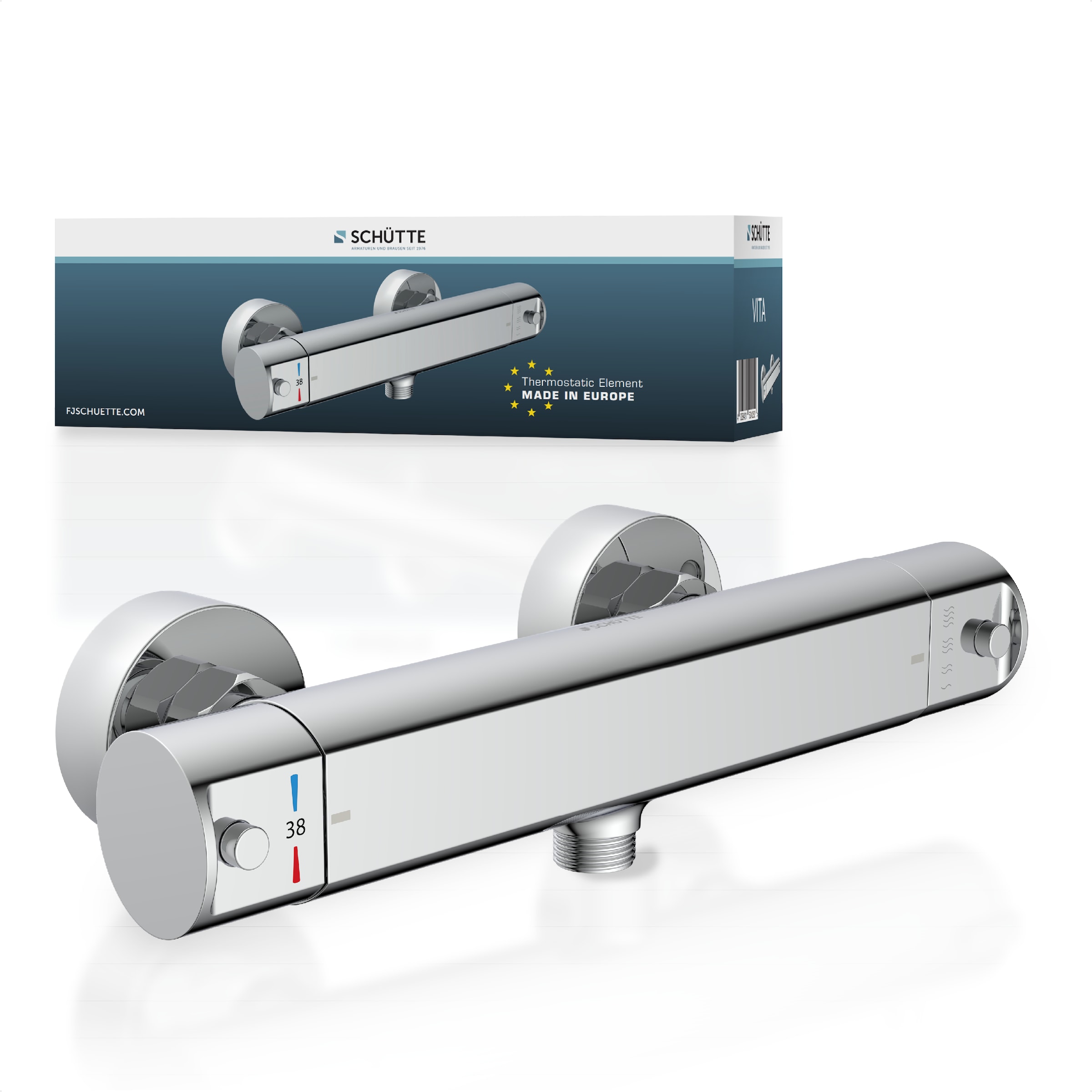 Image of Schütte Brausethermostat "VITA" wassersparende Eco-Stopp-Funkt., Sicherheitssperre, innovative Kühlung