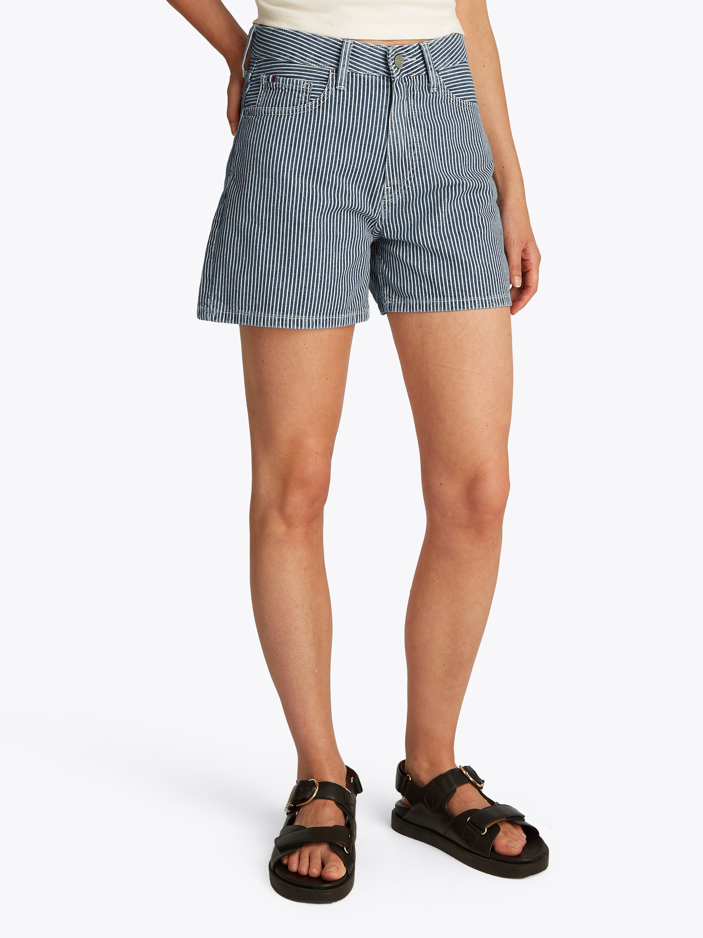 Image of Tommy Hilfiger Shorts "DNM MINI SHORT HW JAZ" mit Streifen-Muster