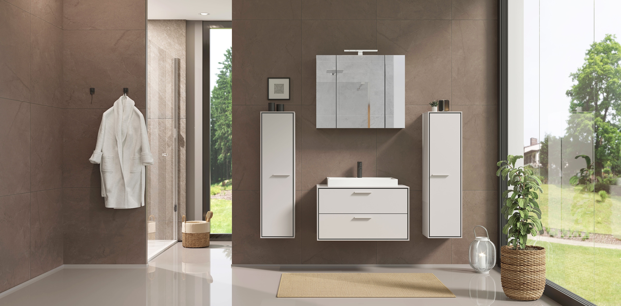 GERMANIA Table de lavage »Waschtisch inkl. Becken "Sovana"« 2 cuis tlg. Waschbeckenunterschrank inkl. Waschbecken