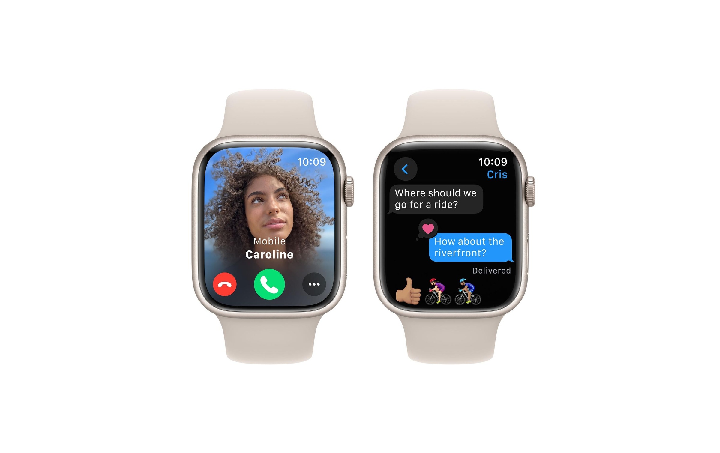 Apple Smartwatch »Series 9, GPS, Aluminium-Gehäuse mit Sportarmband«, Watch OS 10, 64 GB