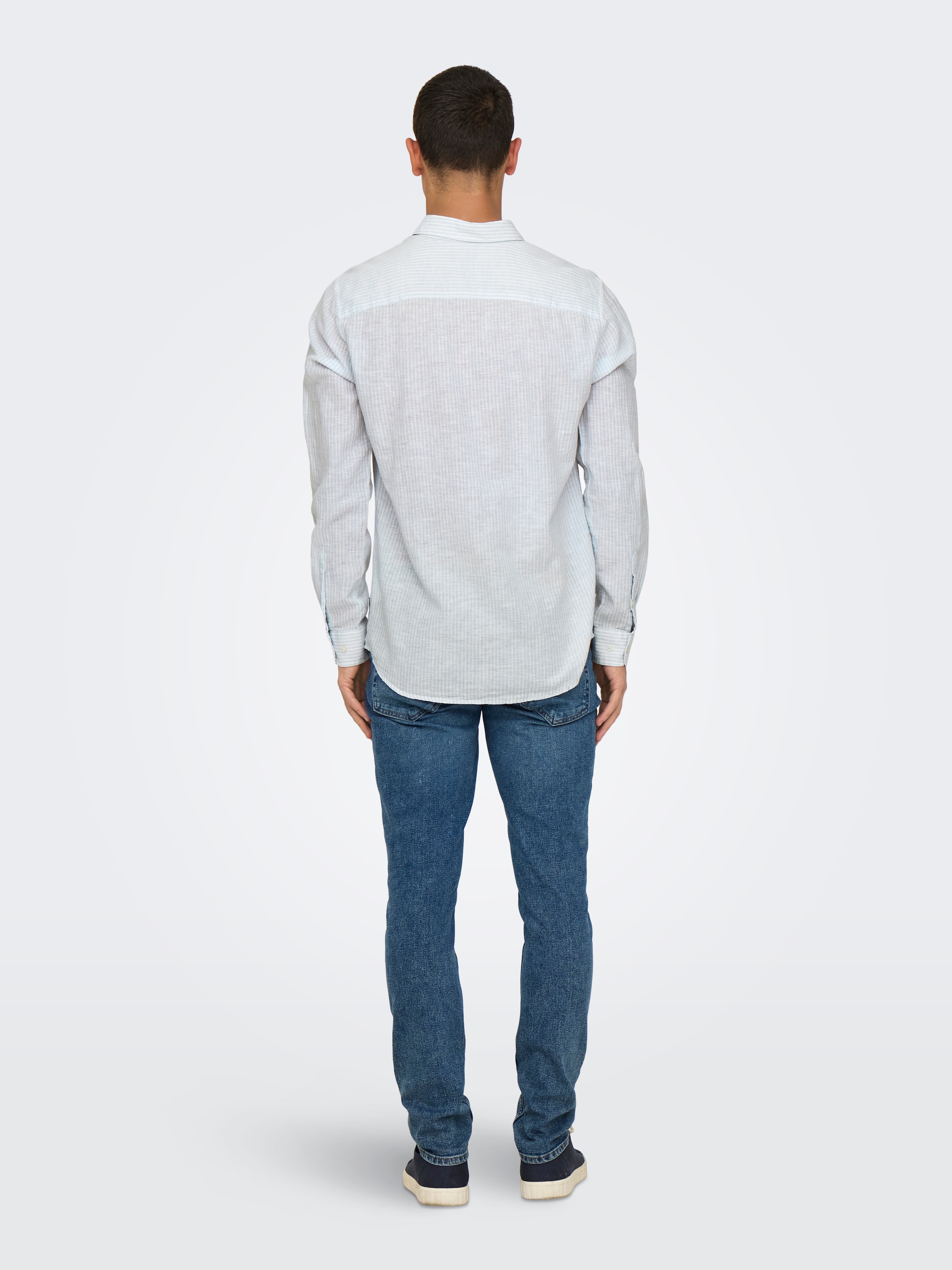 ONLY & SONS Kurzarmhemd »ONSCAIDEN LS STRIPE LINEN SHIRT 660 NOOS«