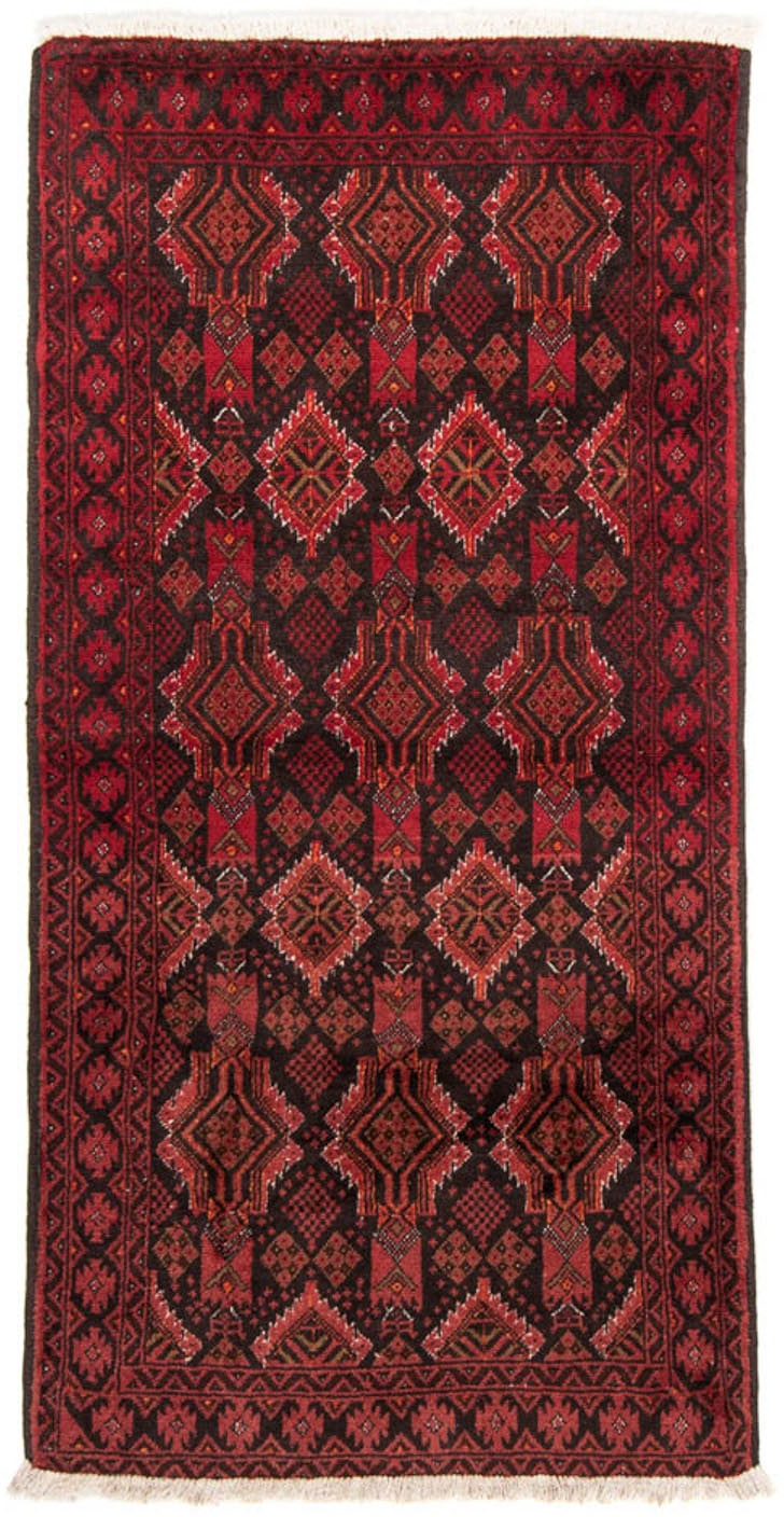 Image of morgenland Hochflor-Läufer »Belutsch Durchgemustert Rosso 195 x 102 cm«, rechteckig, 0,8 mm Höhe, Handgeknüpft bei Ackermann Versand Schweiz