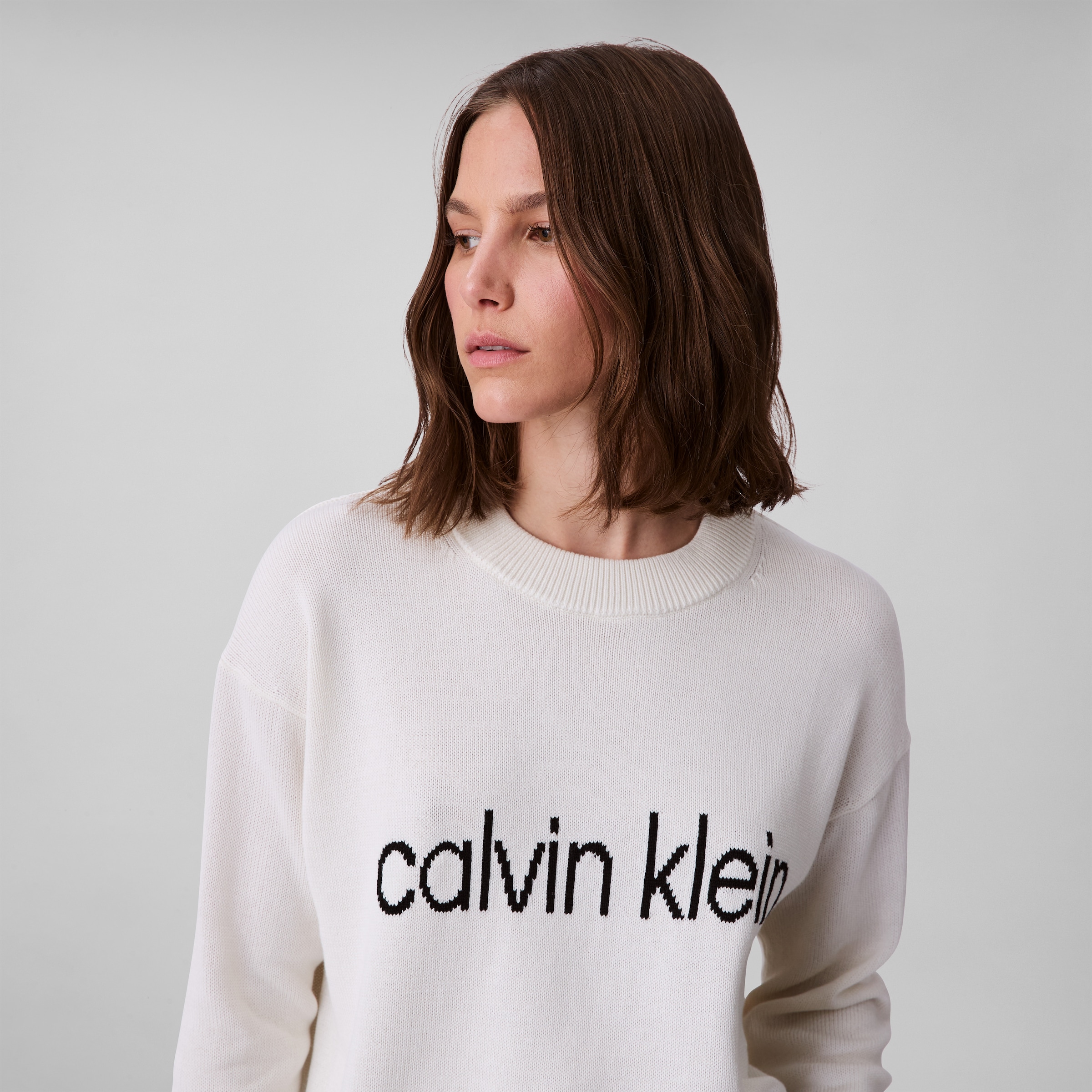 Calvin Klein Jeans Strickpullover »Cotton Graphic Pullover« Mit Rundhalsausschnitt