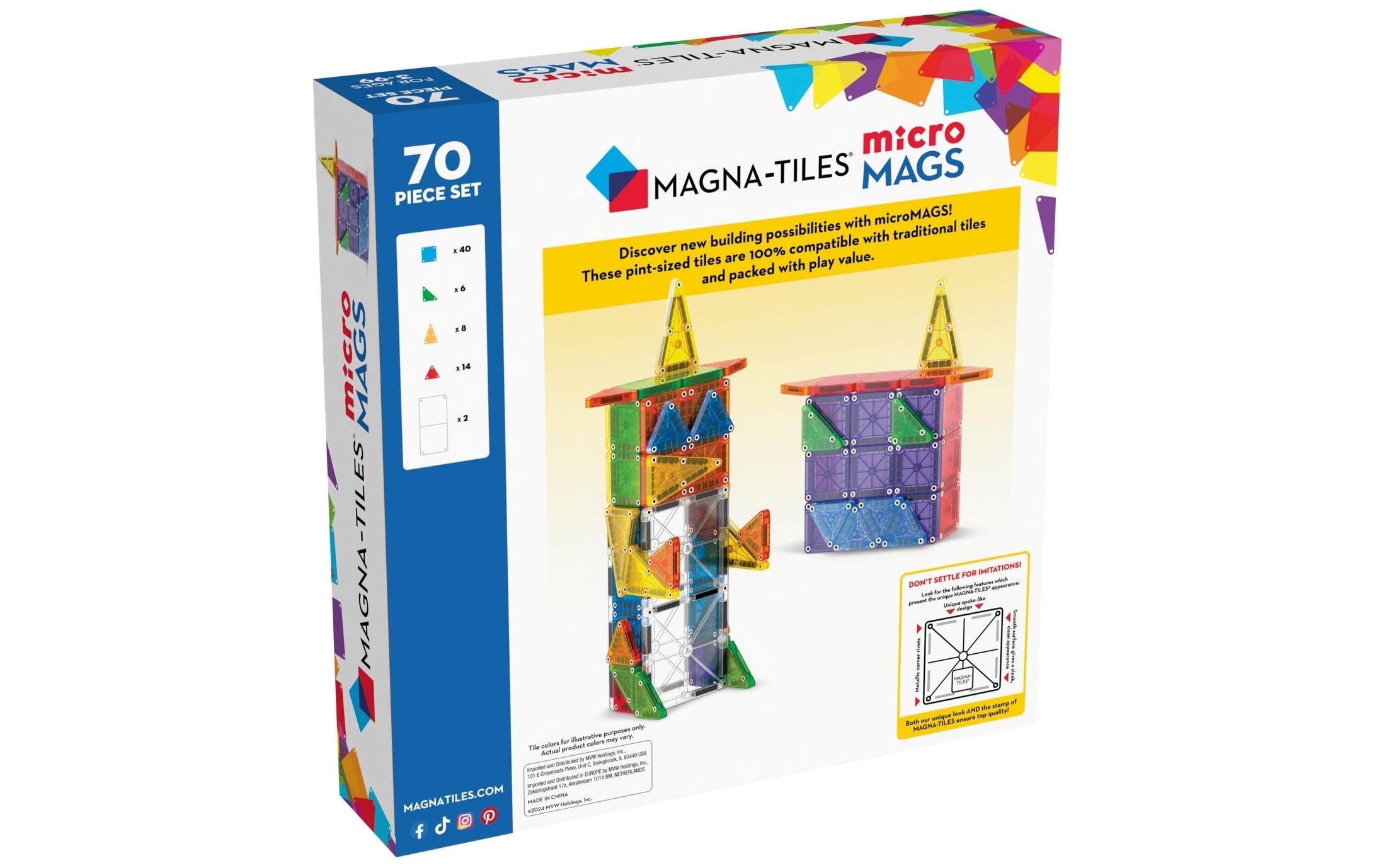 Spielbausteine »Magna-Tiles microMAGS Deluxe 70-teilig«, (70 St.)