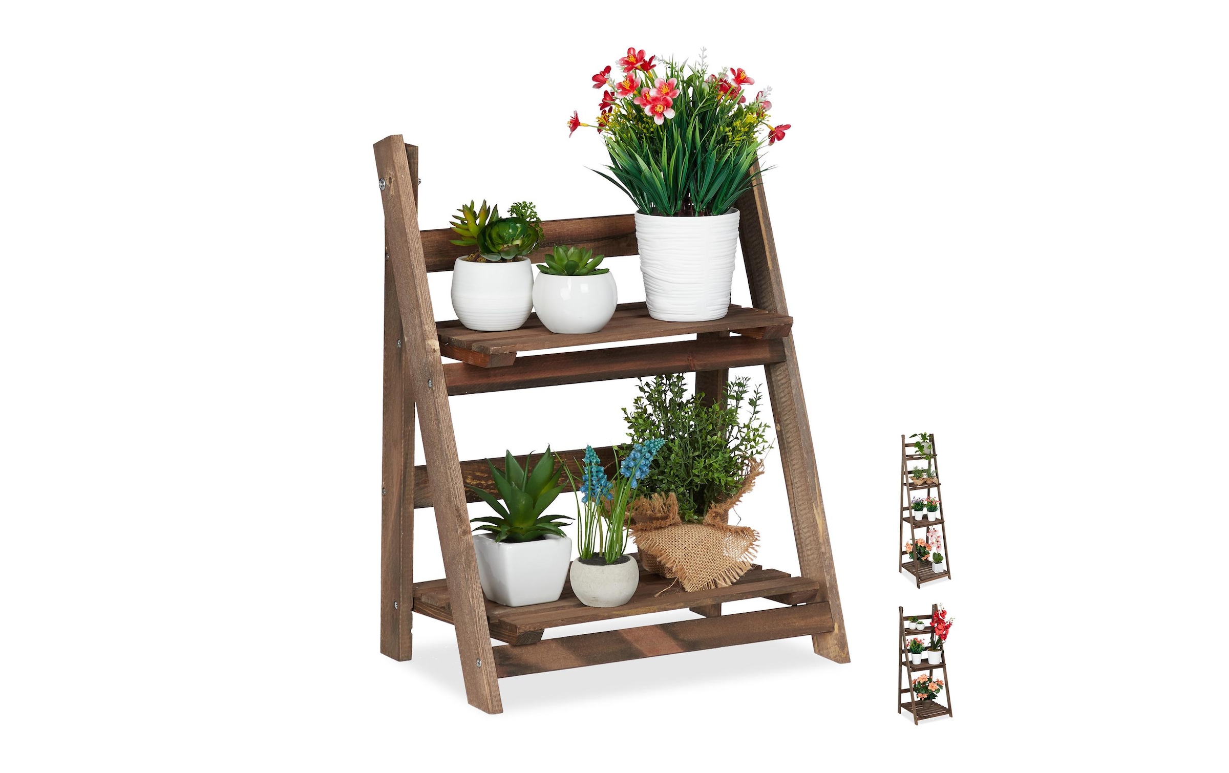 relaxdays Pflanzentreppe »Holz klappbar«