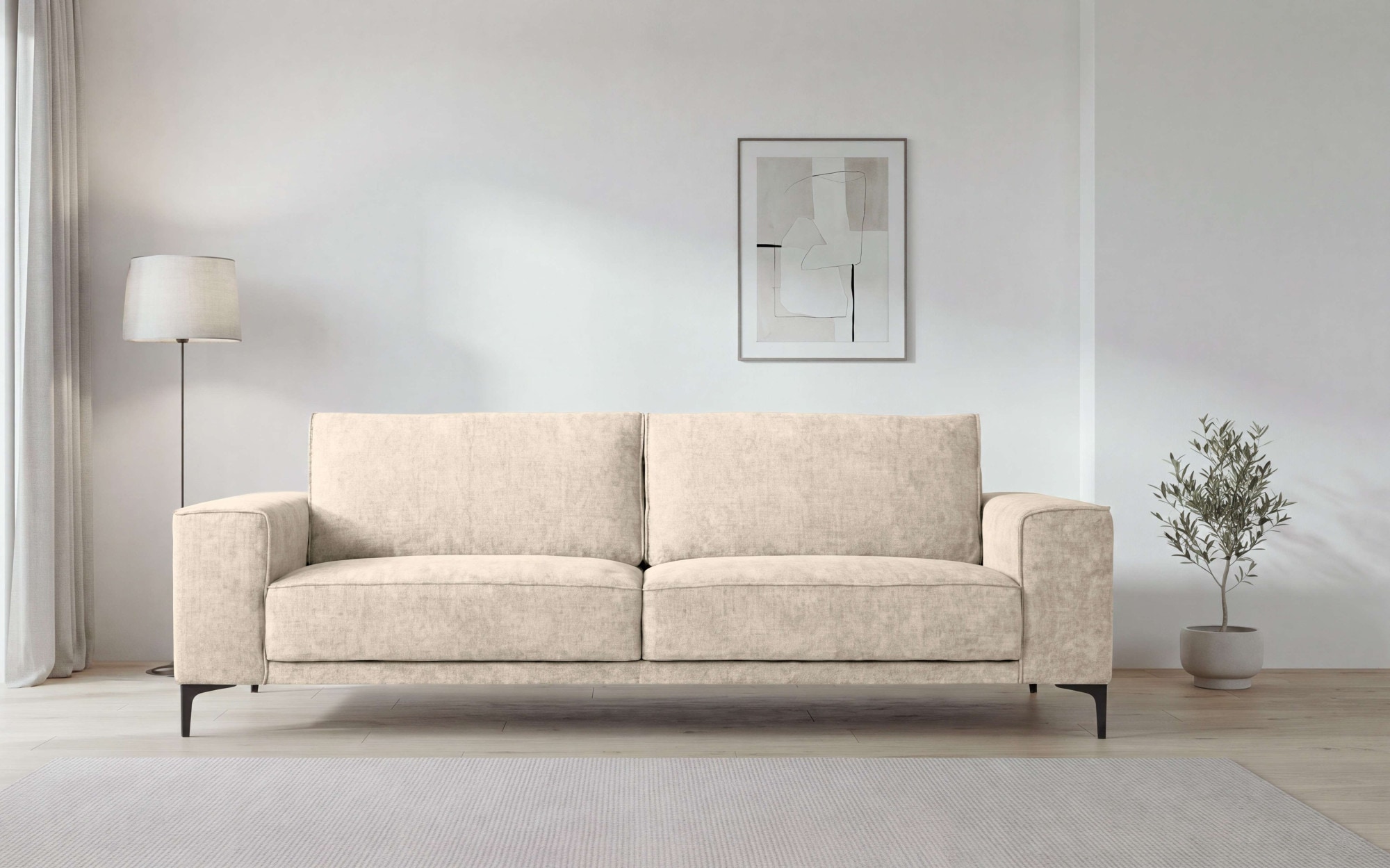 GOODproduct 3-places »OLAND, B: 224 cm - Skandi-Design, Chenille-Bezug« Struktur, Flachgewebe, Luxus-Microfaser, Boucle