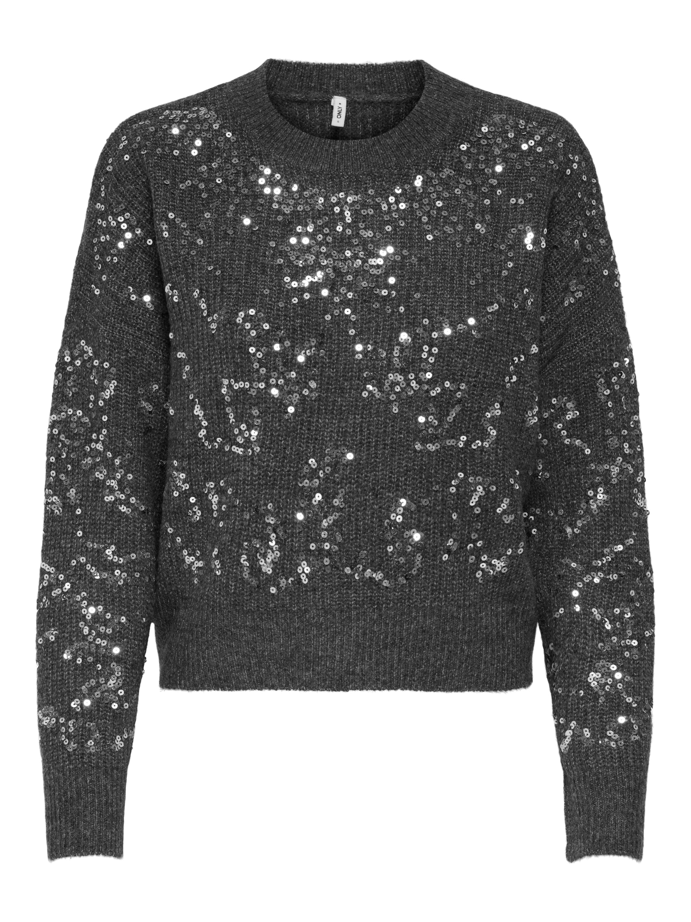ONLY Rundhalspullover »ONLALTA LS SEQUIN O-NECK KNT«