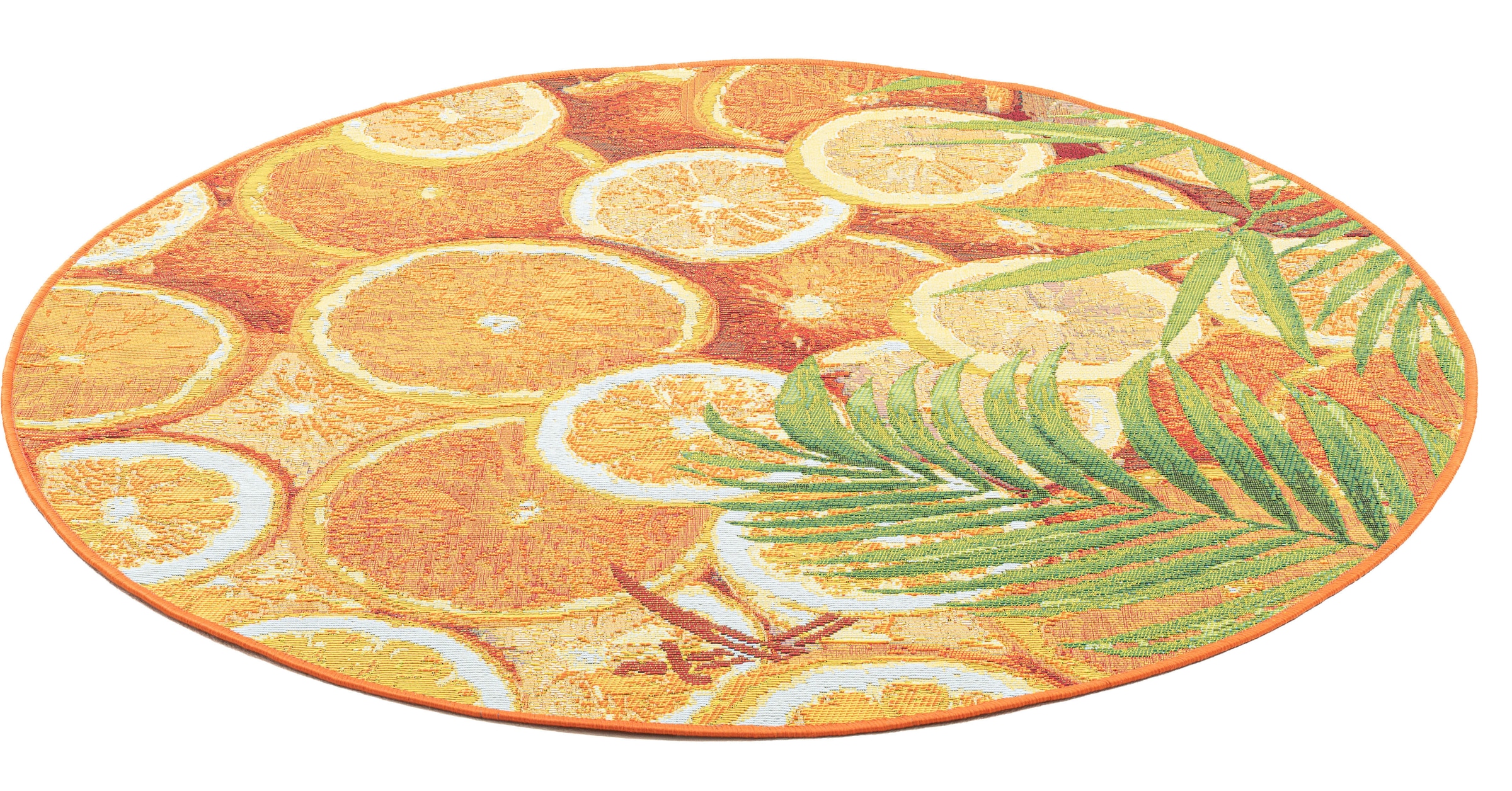 Image of Sansibar Teppich "Rantum Beach 001" rund 5 mm Höhe Flachgewebe, modernes Sommer Design, In- und Outdoor geeignet