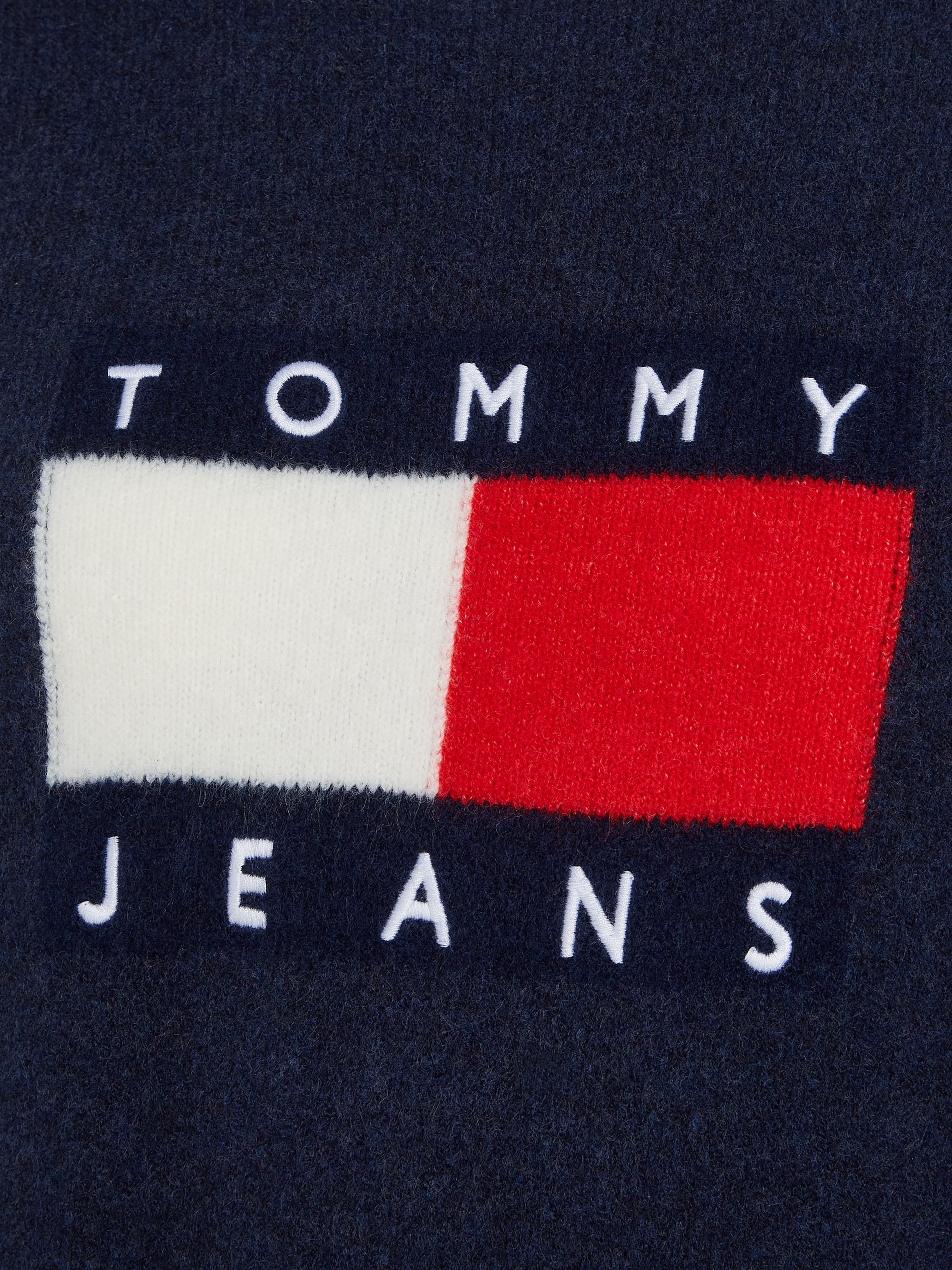 Tommy Jeans Curve Strickpullover »TJW MELANGE FLAG SWEATER EXT«, in Grossen Grössen, mit Wollanteil & Elasthan