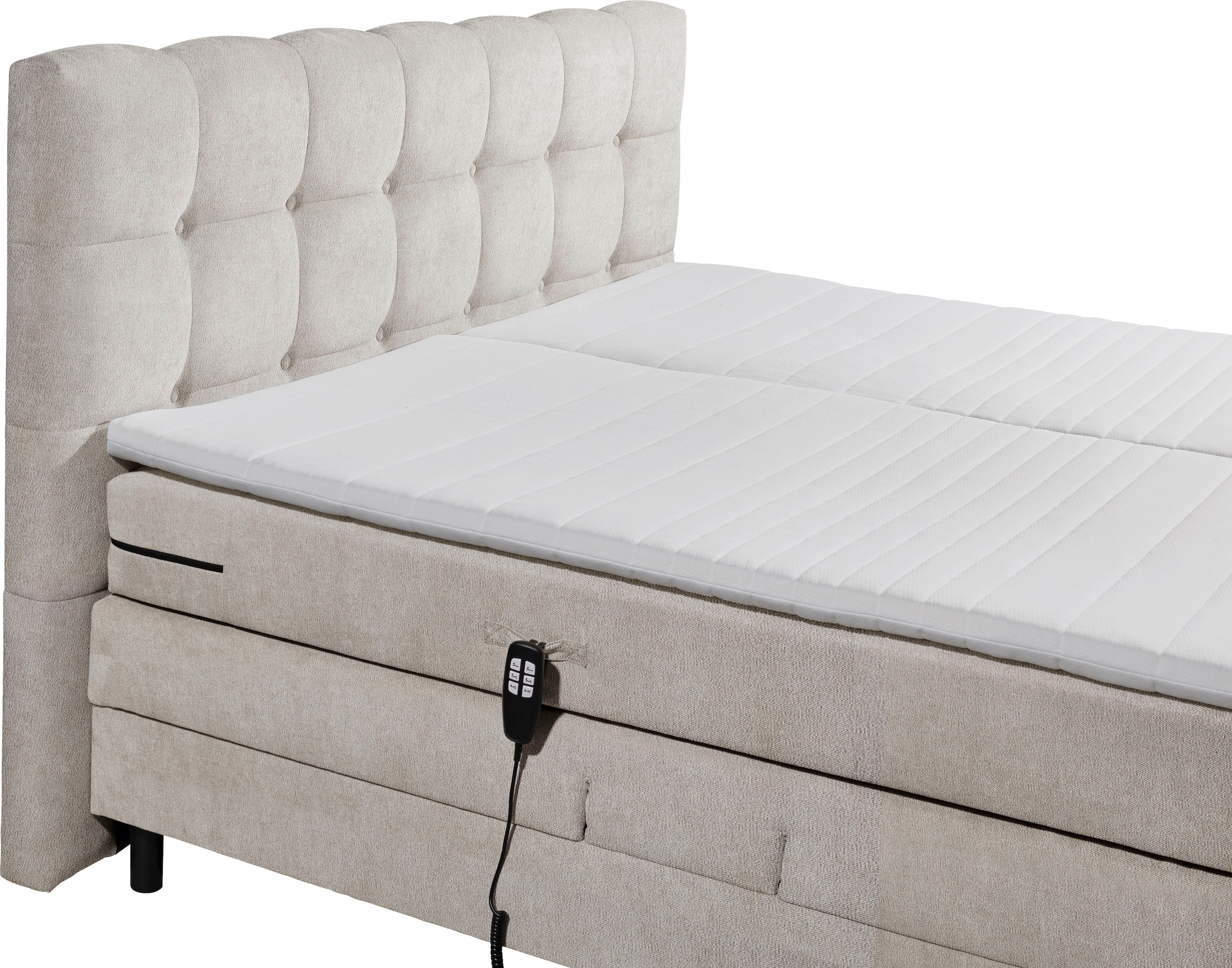 ED EXCITING DESIGN Lit boxspring »Atlas 180x200cm, elektrisch verstellbar« incl. surmatelas, matelas à 7 zones, réglable électriquement
