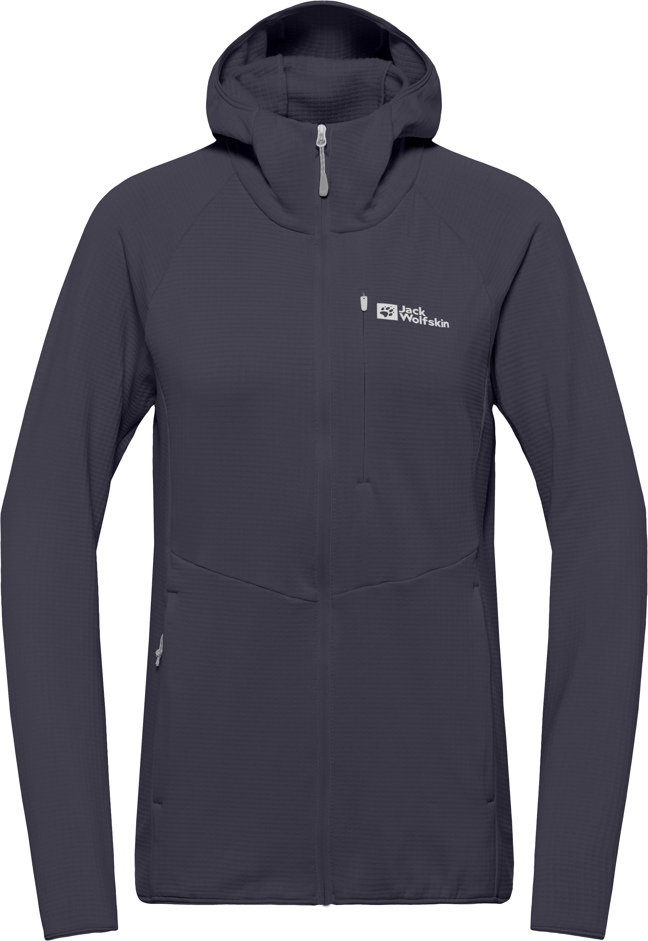 Jack Wolfskin Kapuzenfleecejacke »KOLBENBERG HOODED FZ W«, Gitterfleece, Übergangsjacke, Atmungsaktiv