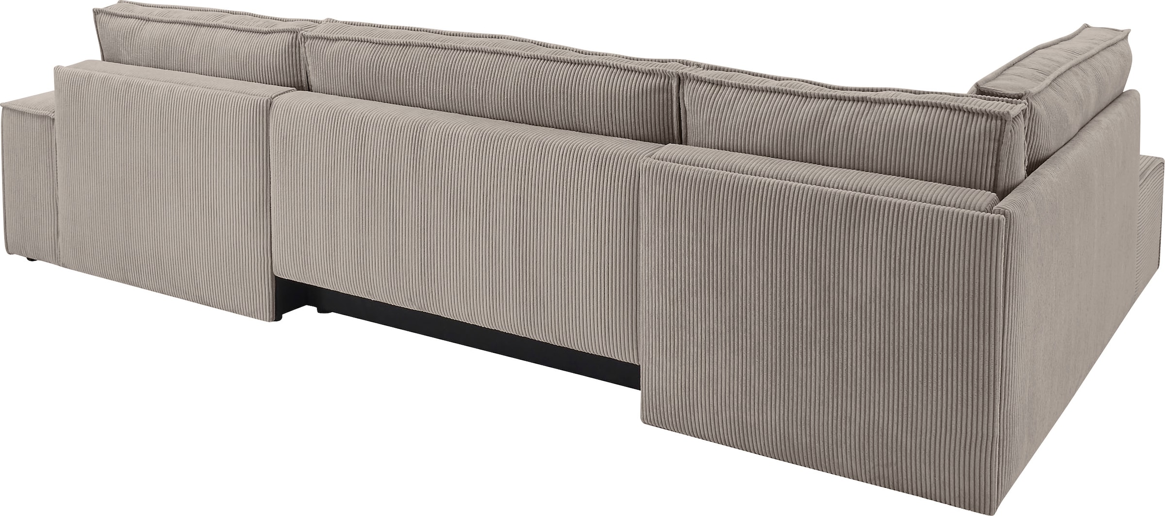 Home affaire Wohnlandschaft »SHERWOOD  329 cm, U-Form, Schlafsofa,« Schlaffunktion m. Bettkasten (194x139 cm), Cord, Vintage, Samtvelours
