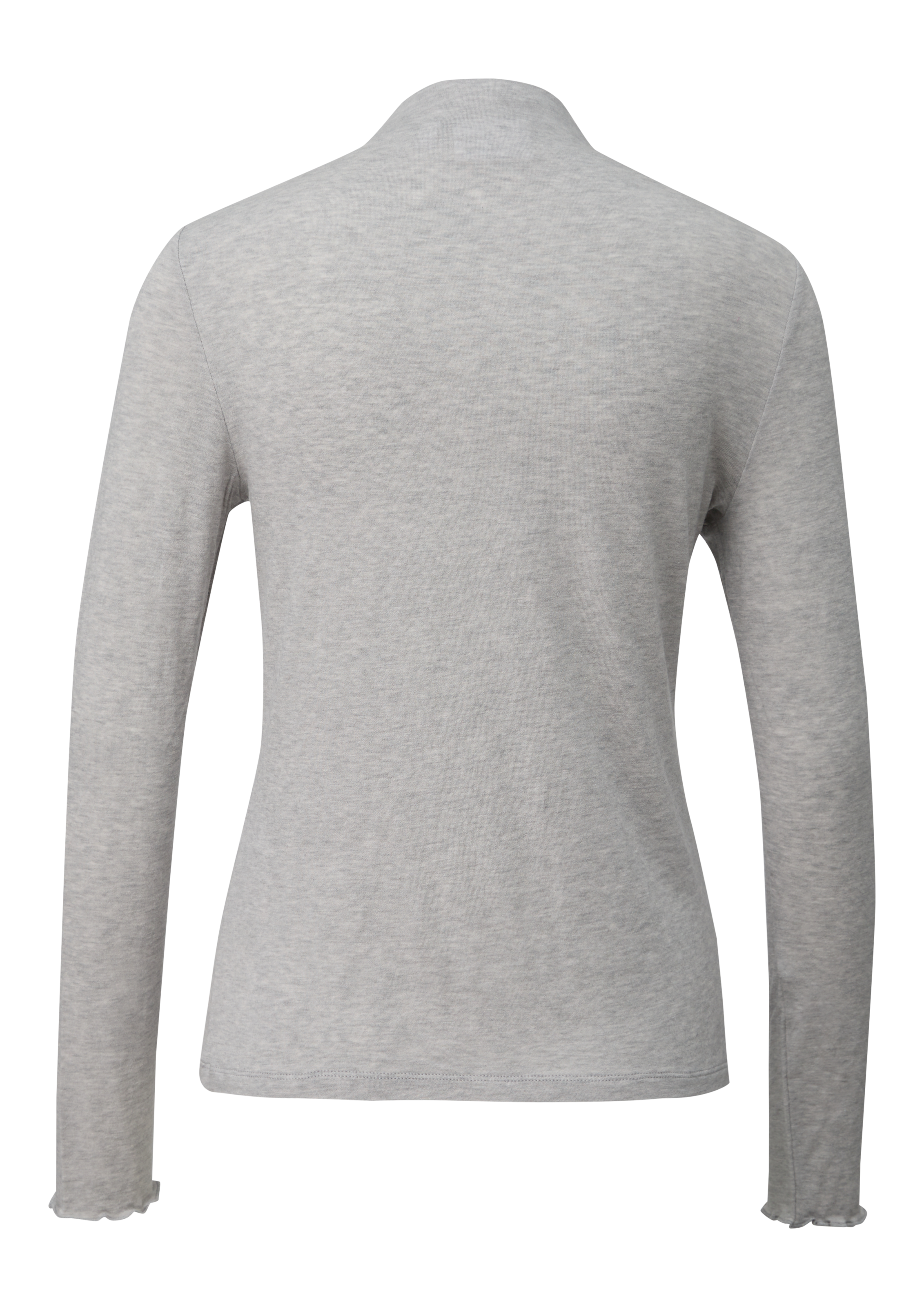 comma casual identity Langarmshirt »semitransparente Optik«, hoher Rundhalsausschnitt, casual, slim fit, mit Wolle