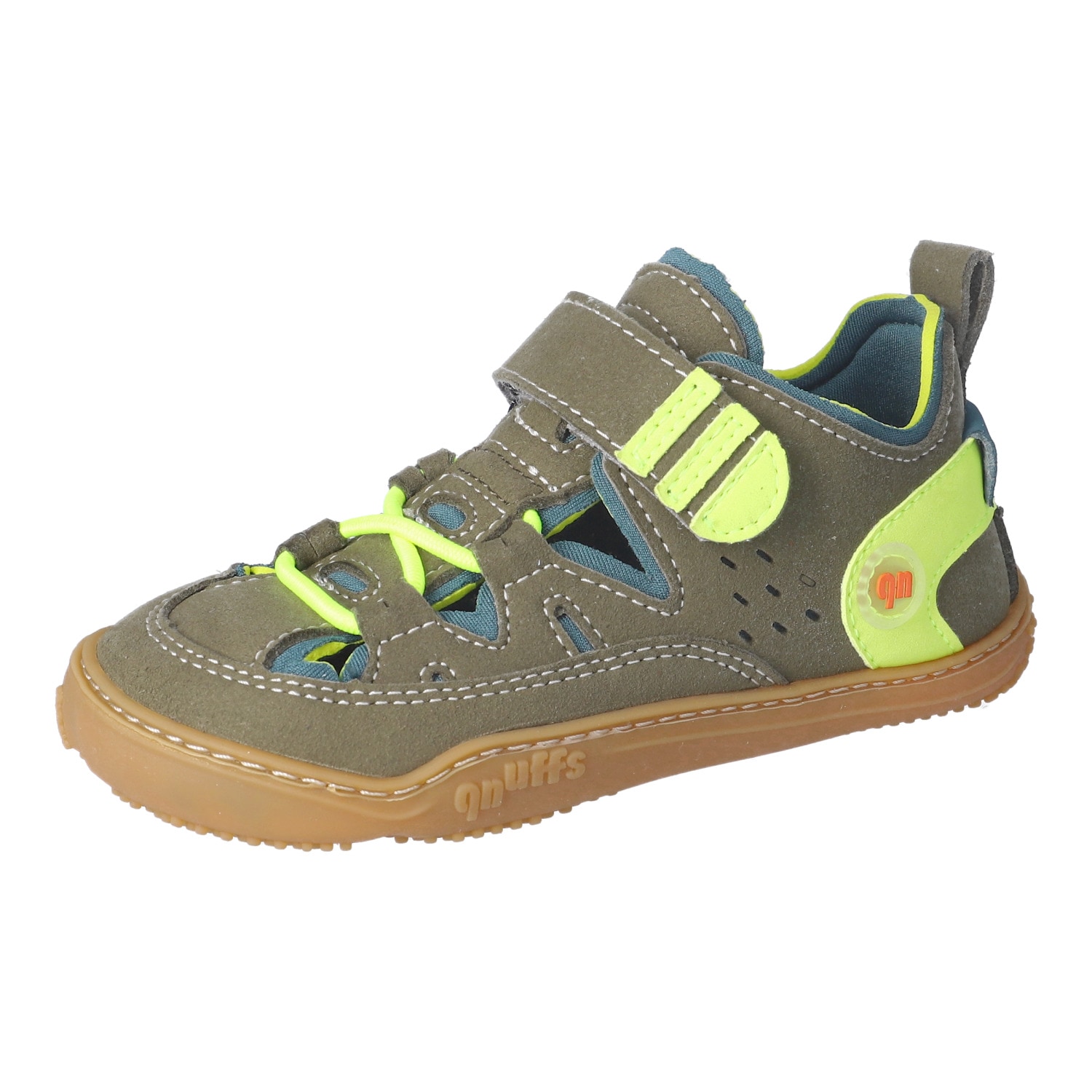 qnuffs Chaussures pieds nus »Lerche«  Sneaker, chaussure basse, sneaker avec étiquette nom au talon