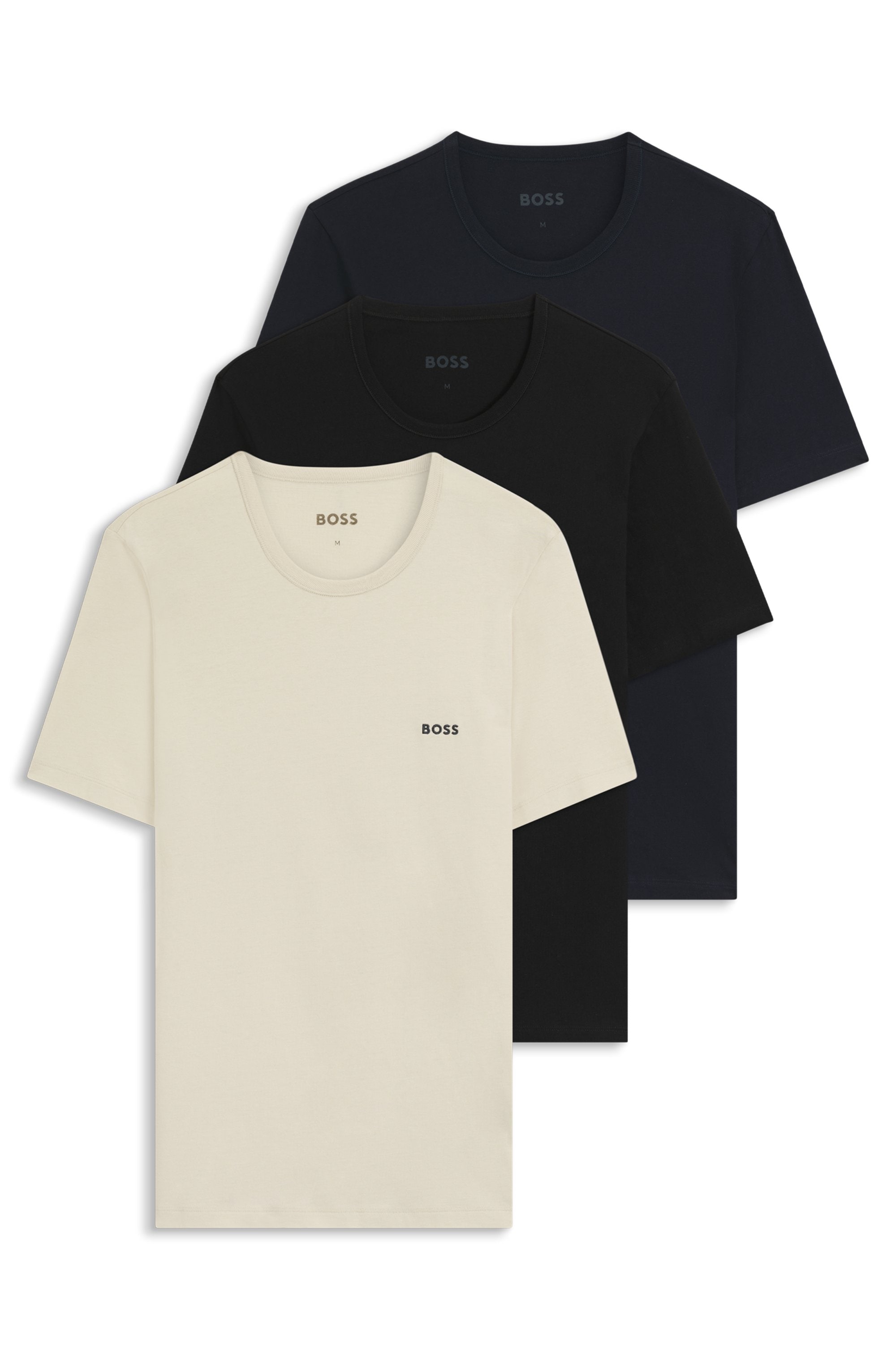 Image of BOSS T-Shirt "TShirtRN 3P Classic" Packung, 3 tlg. mit BOSS Stickerei