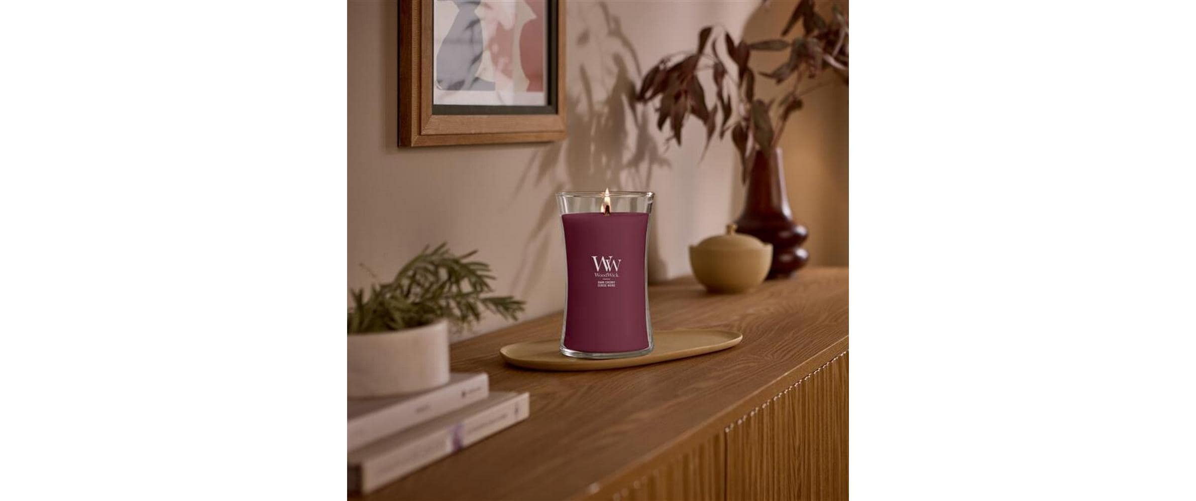 Image of Woodwick Duftkerze "Dark Cherry Large Jar"