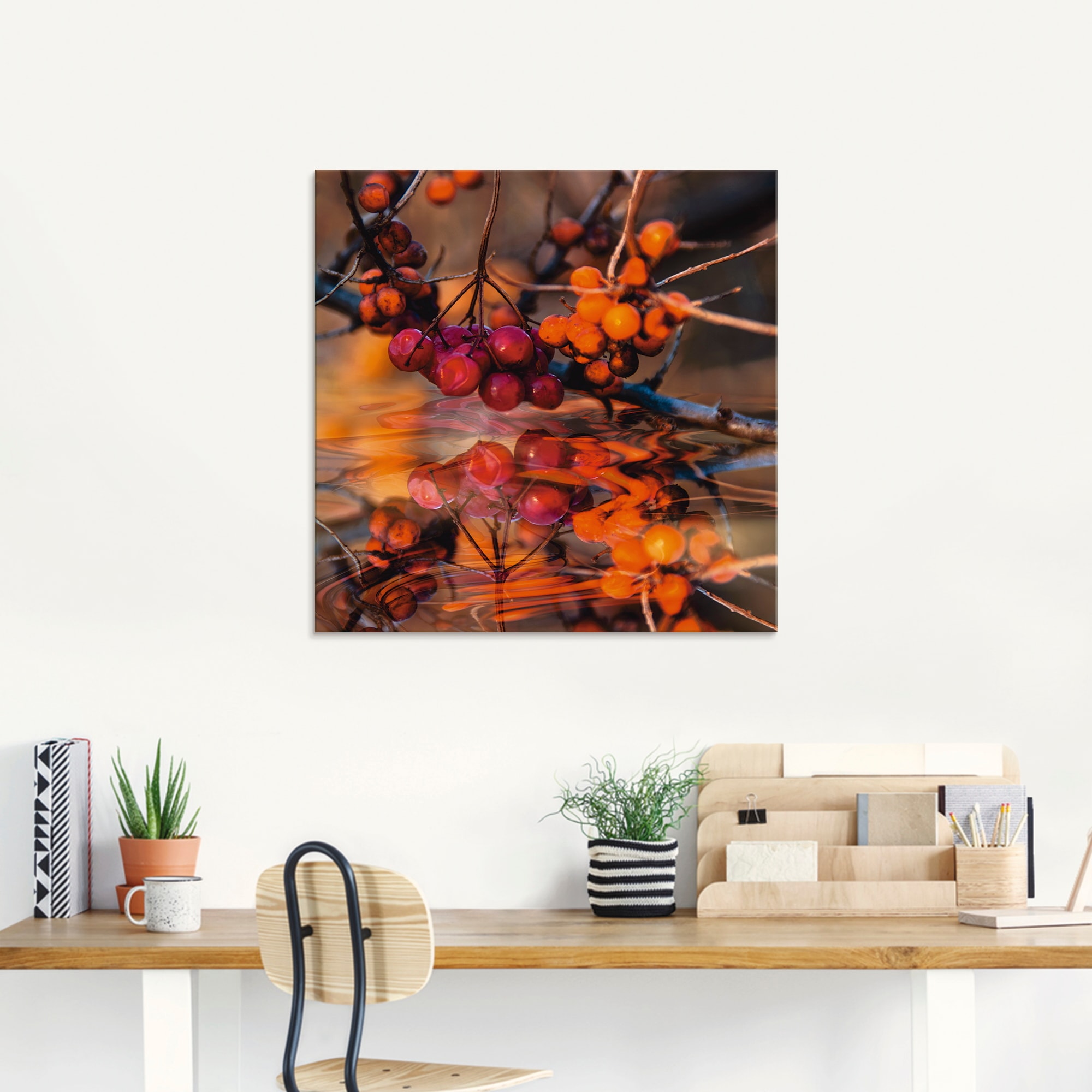 Artland Glasbild »Rote Beeren - Wildbeeren«, Pflanzen, (1 St.), in verschiedenen Grössen