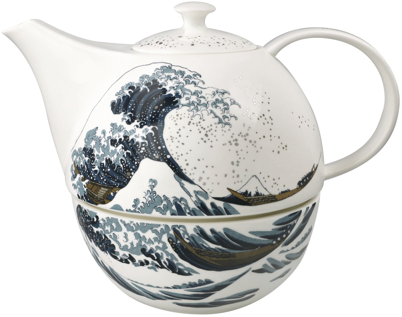 Image of Goebel Kanne "Teekanne mit Stövchen Hokusai- Die Grosse Welle" 1 Stk. tlg.