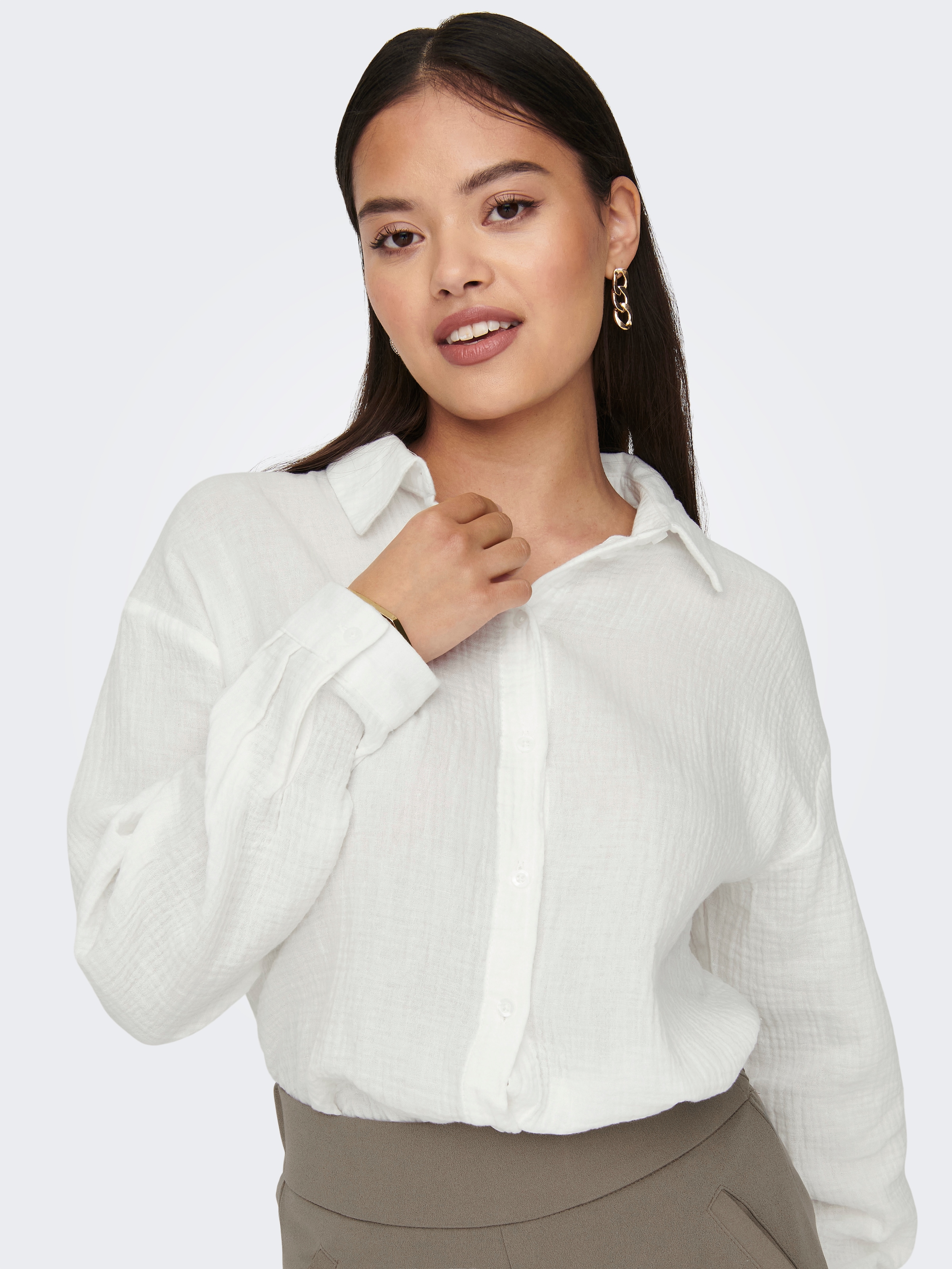 JDY Hemdbluse »JDYTHEIS LIFE L/S LOOSE SHIRT WVN NOOS« aus Musselin